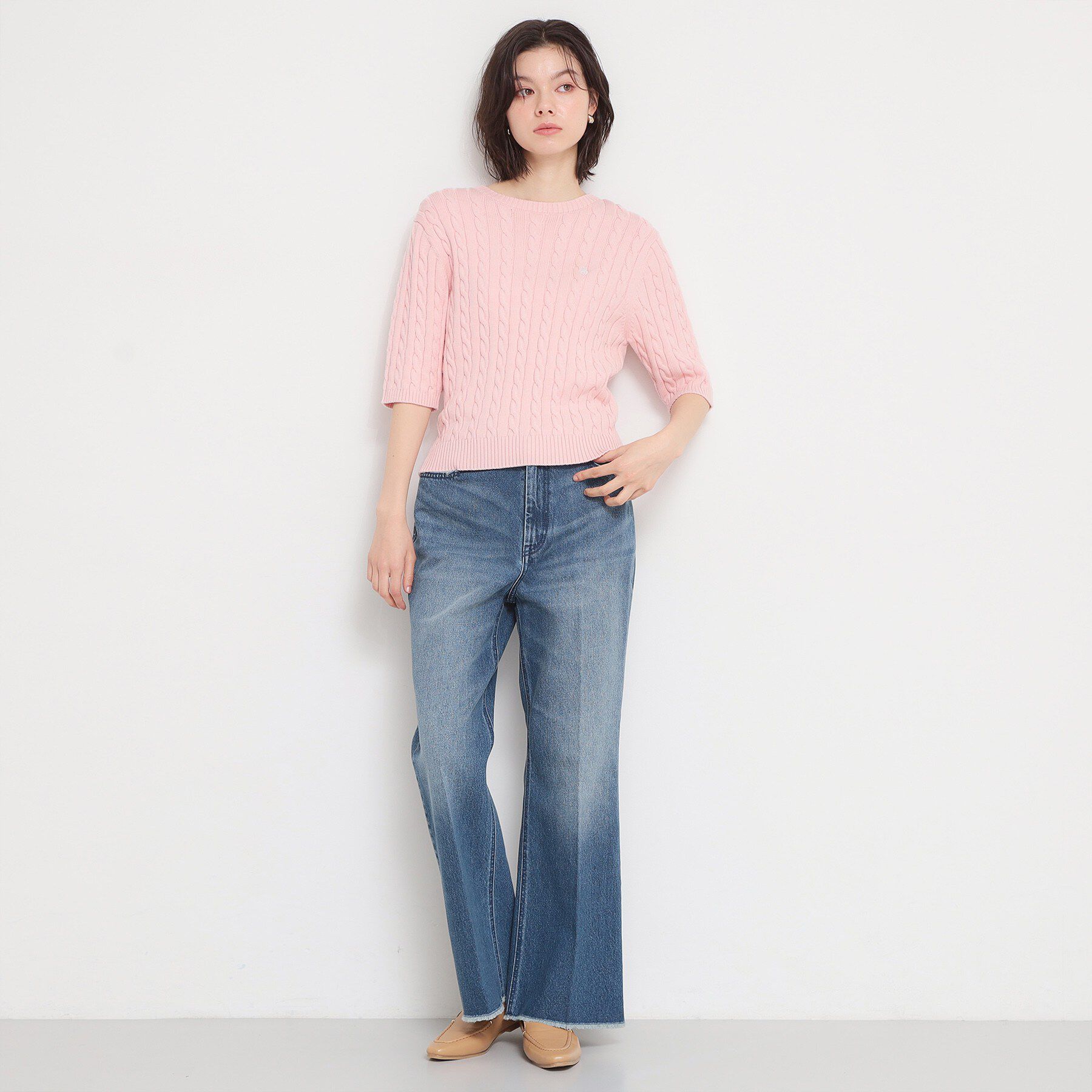 THE SHOP TK「【POLO BCS 別注】5分袖ケーブルニット」|ニット・セーター|