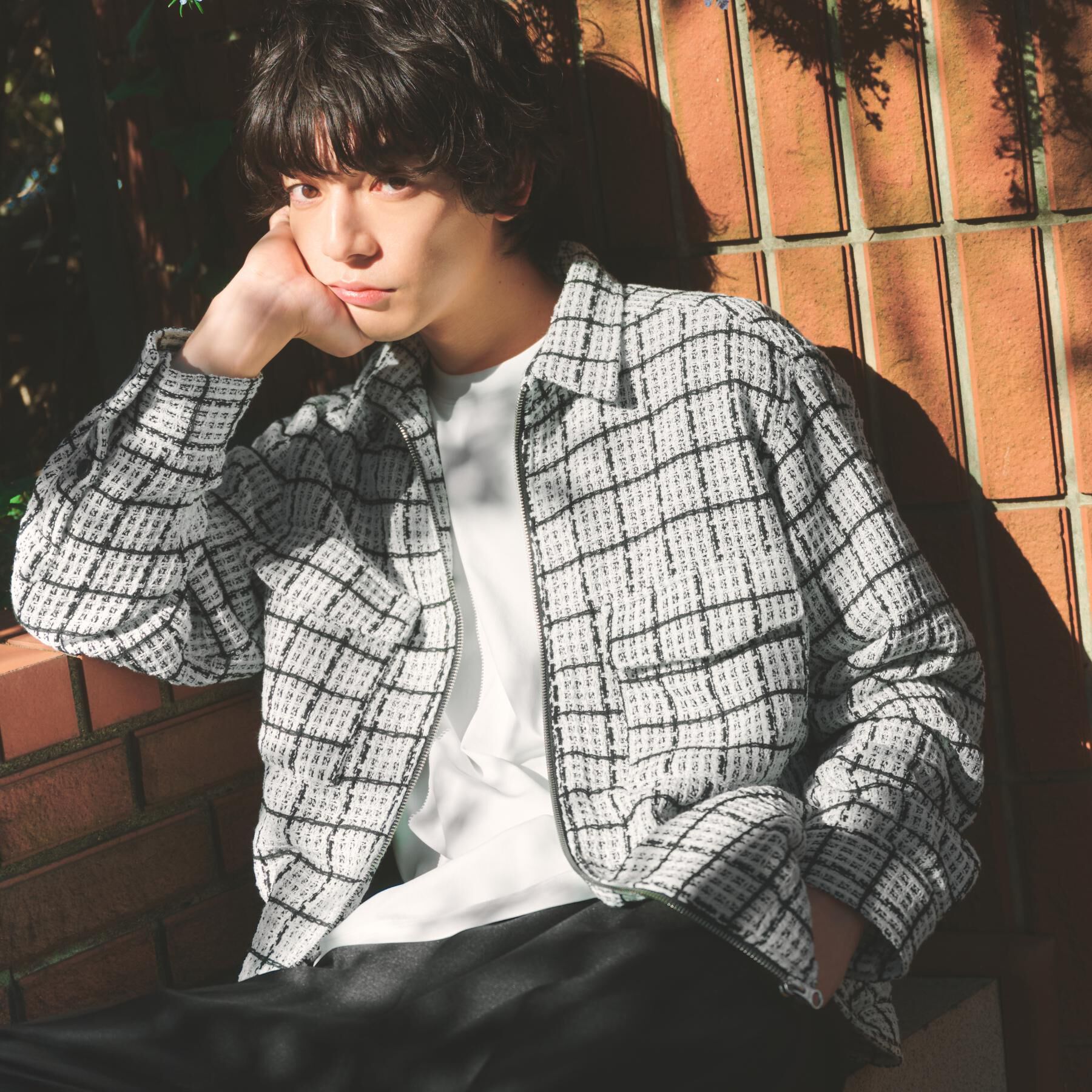 THE SHOP TK「【カジュアルに上品さをプラス】変わり織ツイードブルゾン　洗濯機OK」|ブルゾン・スタジャン|オフホワイト(203