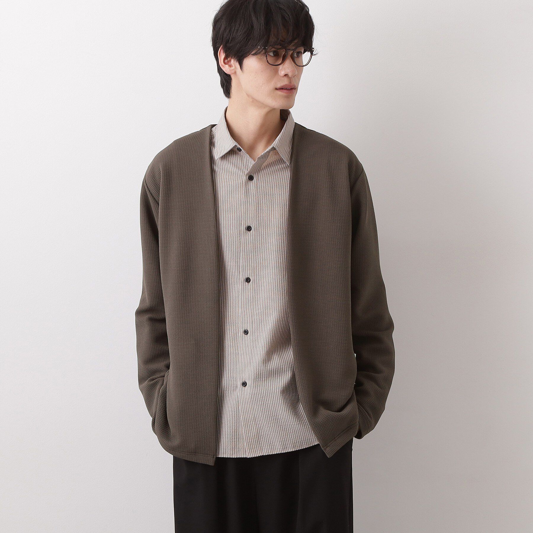 THE SHOP TK「【2点セット】カーディガン＋半袖Tシャツ 洗濯機OK」|カーディガン|