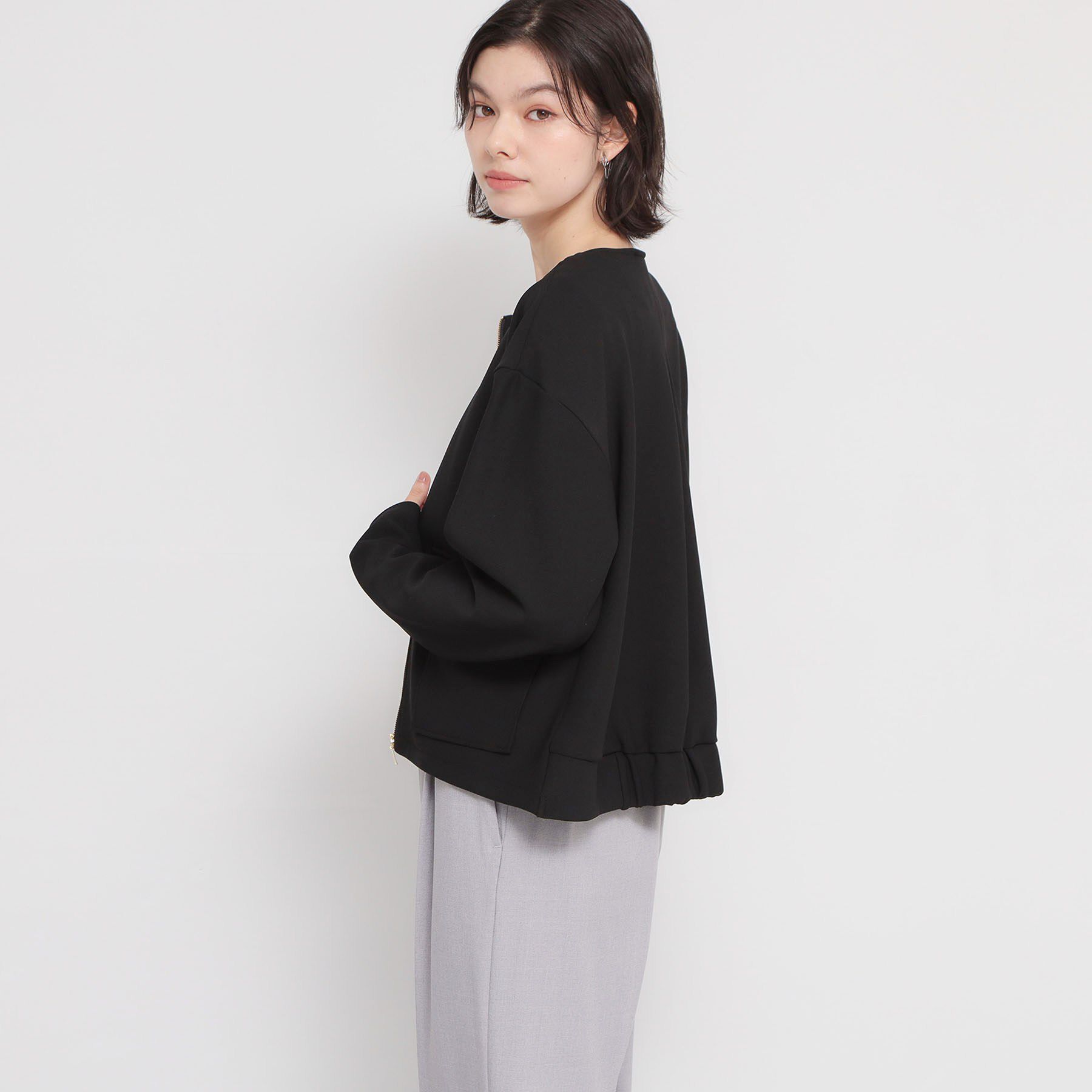 THE SHOP TK「【オンオフ問わず活躍】ダンボールカルゼジャケット」|ノーカラージャケット|