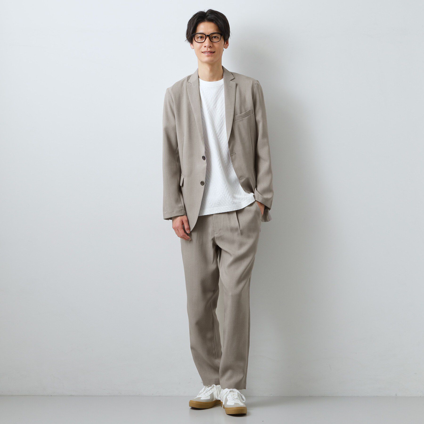 THE SHOP TK「【LINO FINE】リネンライク テーラードジャケット 吸水速乾/イージーケア/UVカット/洗濯機」|テーラードジャケット|