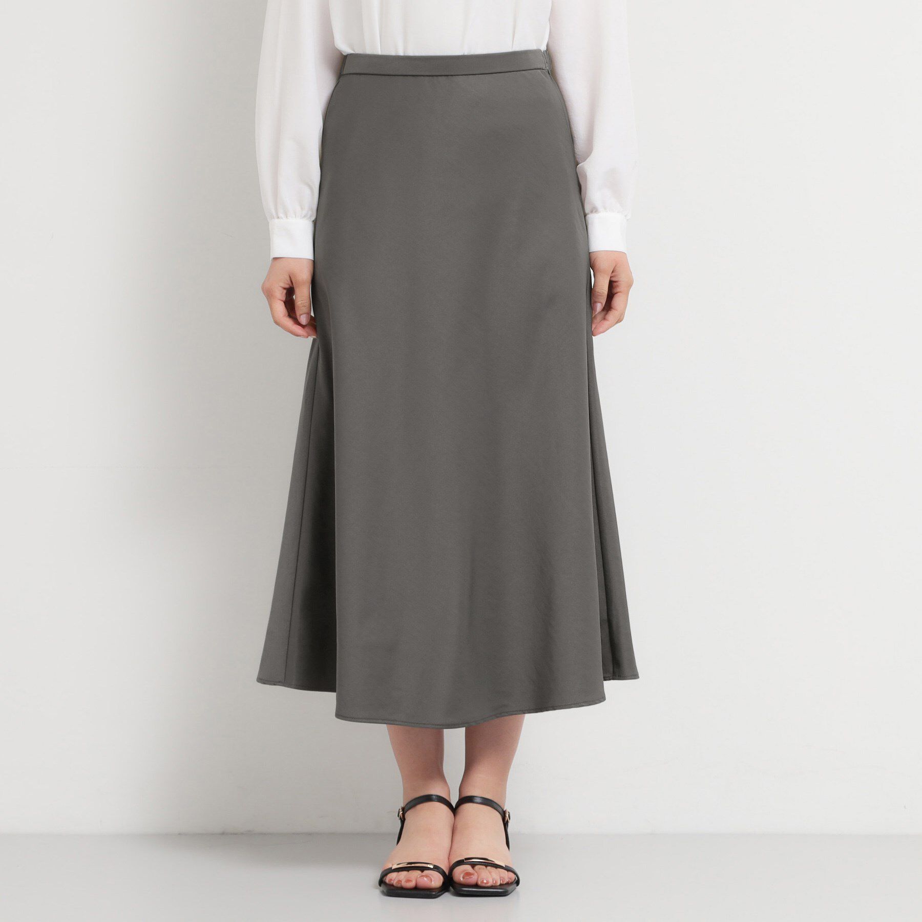 THE SHOP TK「サテンフレアスカート」|スカート|