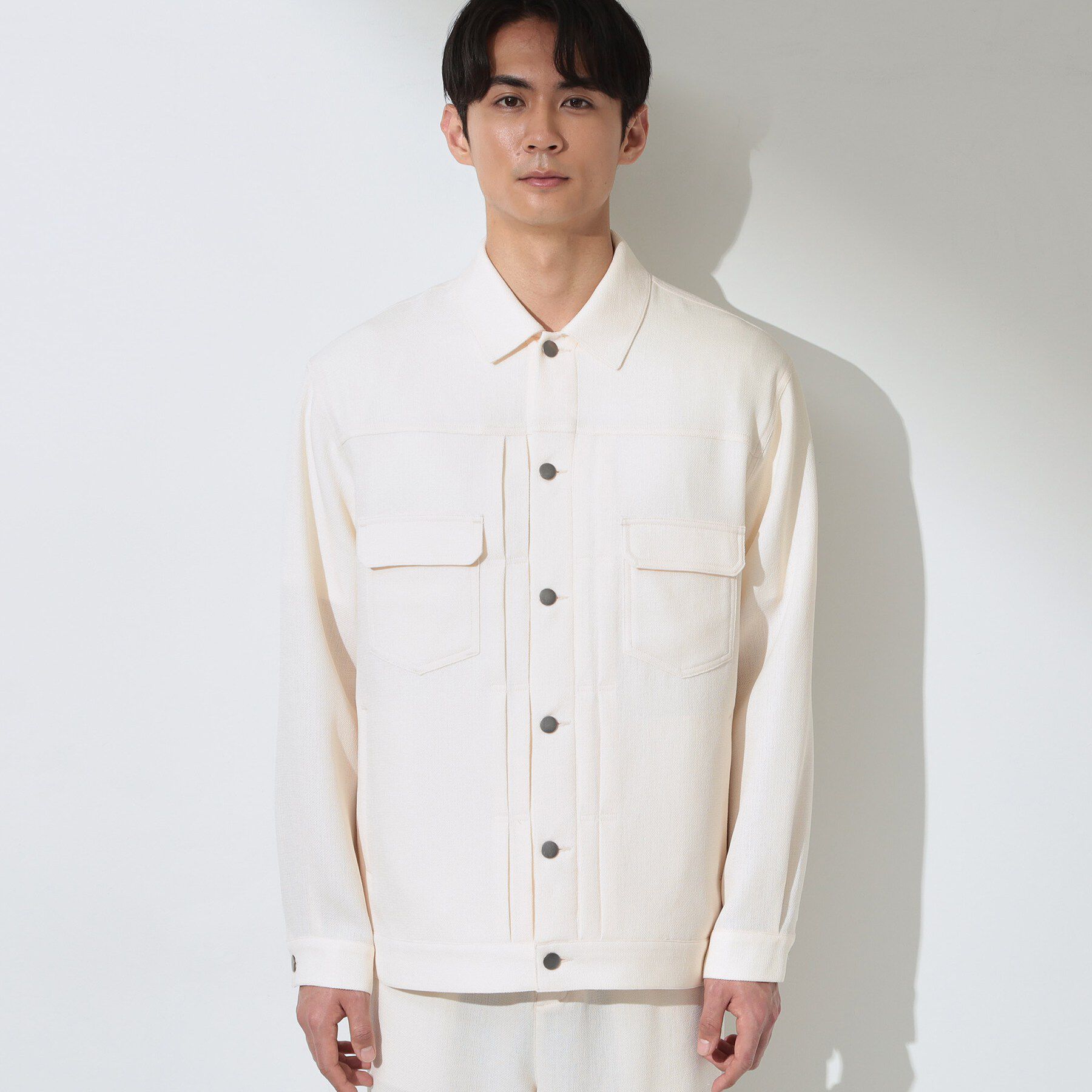 THE SHOP TK「パナマメッシュ シャツブルゾン 洗濯機OK／セットアップ可」|ブルゾン・スタジャン|