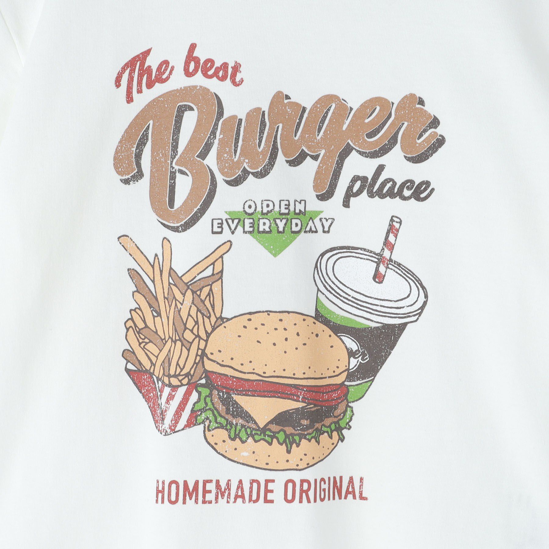 THE SHOP TK「天竺アソート アメカジプリント 半袖Tシャツ ロゴ・キャット・ハンバーガー」|Tシャツ・カットソー|