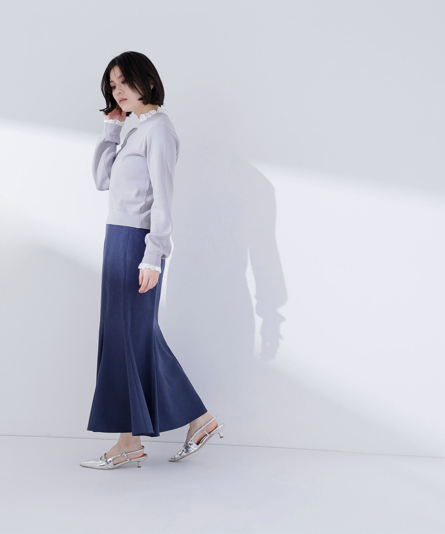  「レースフリルドッキングニット」|ニット・セーター|