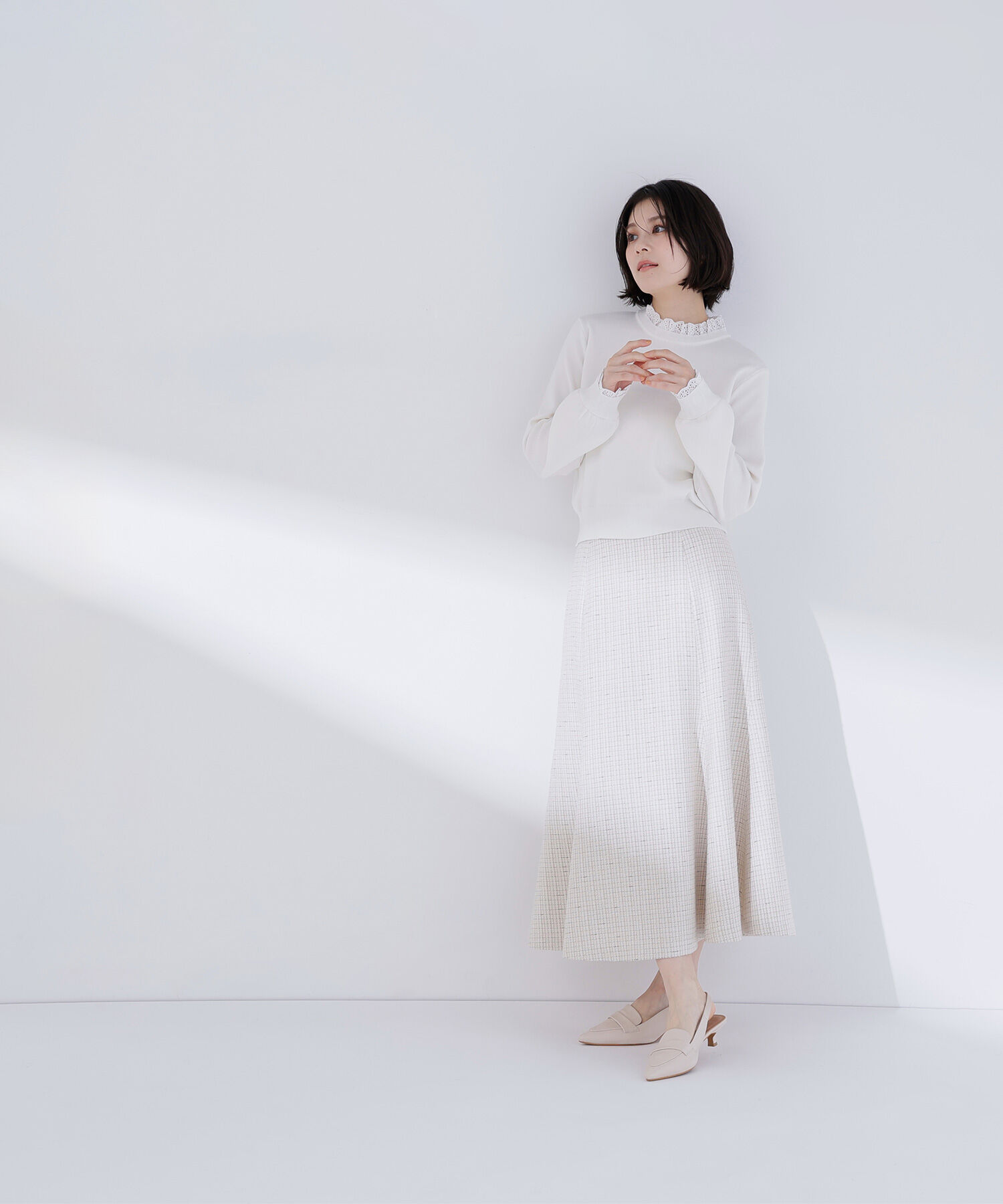  「レースフリルドッキングニット」|ニット・セーター|