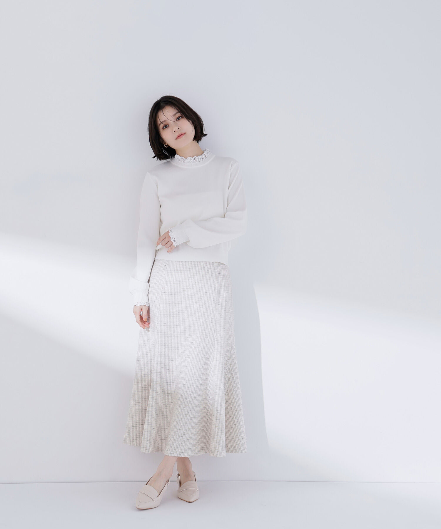  「レースフリルドッキングニット」|ニット・セーター|