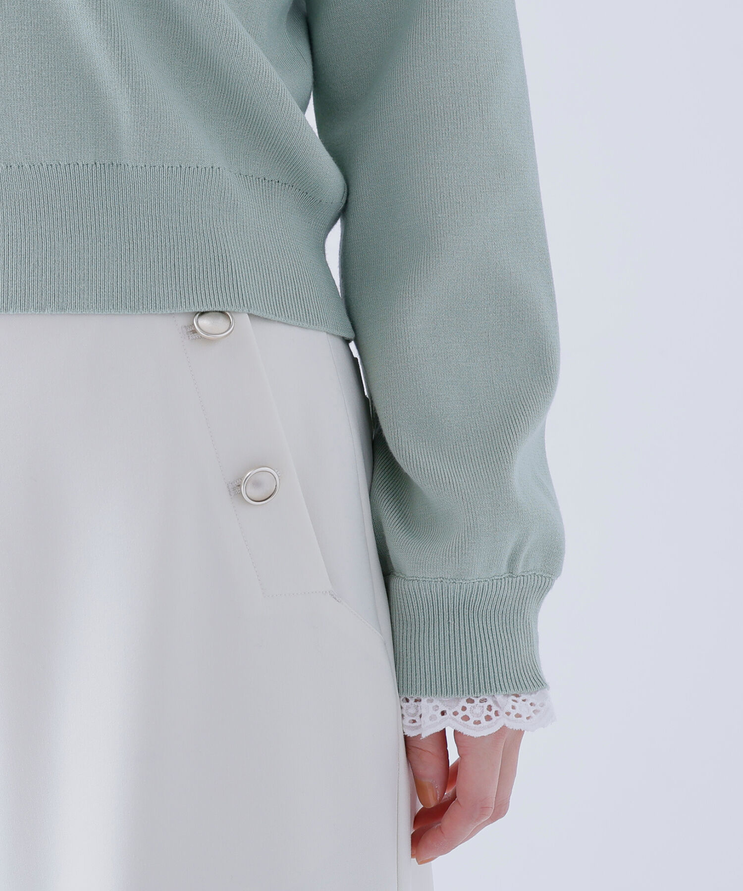  「レースフリルドッキングニット」|ニット・セーター|