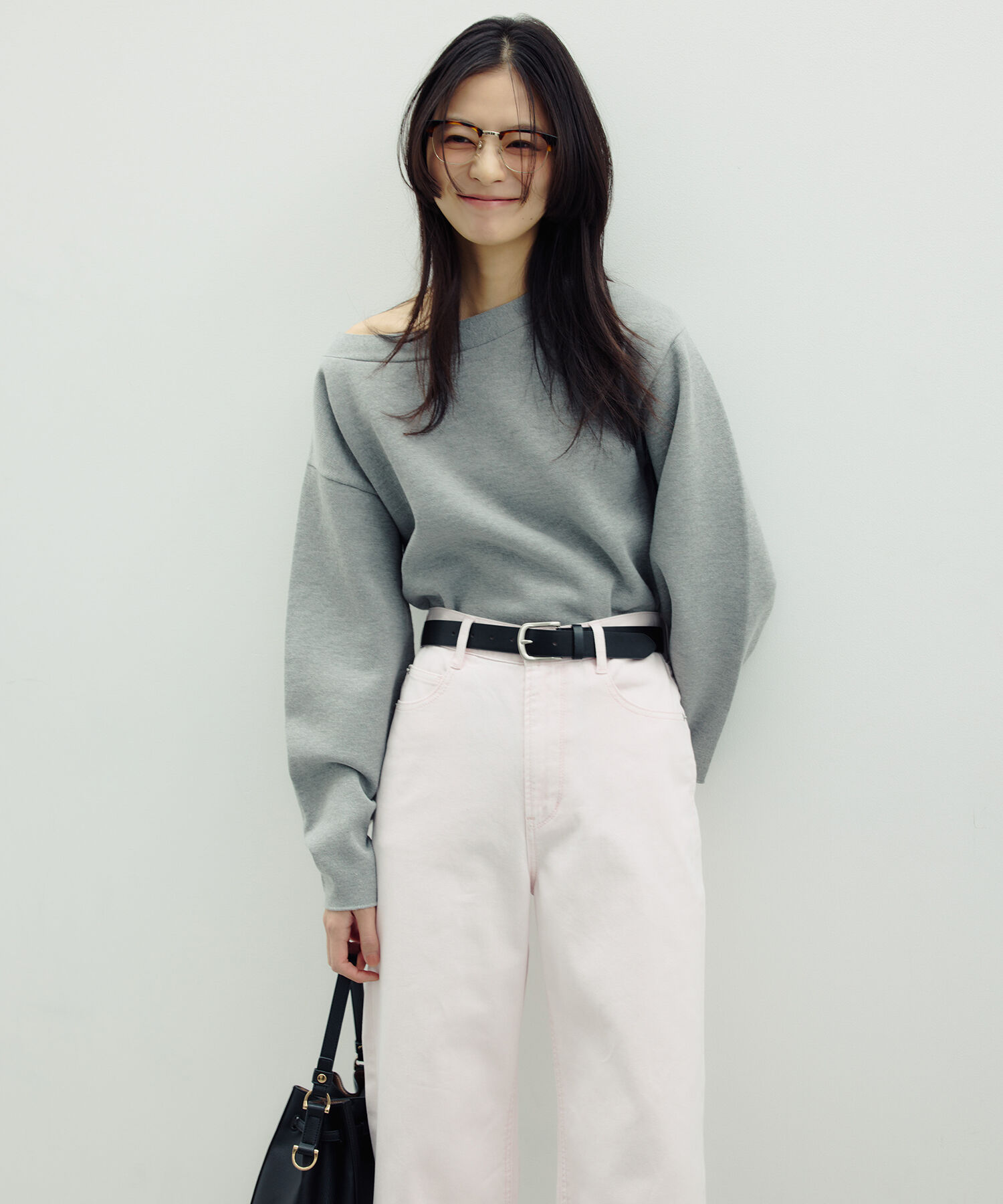  「スウェットライクフォルムニット」|ニット・セーター|グレー