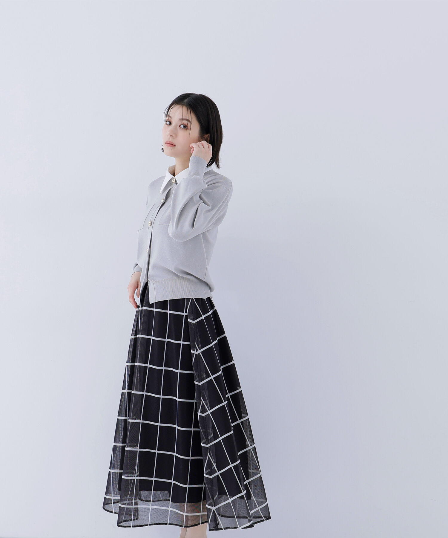  「<第3回 CLASSY.お仕事名品大賞2026 ﾁｰﾑCLASSY.賞受賞>2wayｶﾗｰﾆｯﾄｶｰﾃ 」|ニット・セーター|