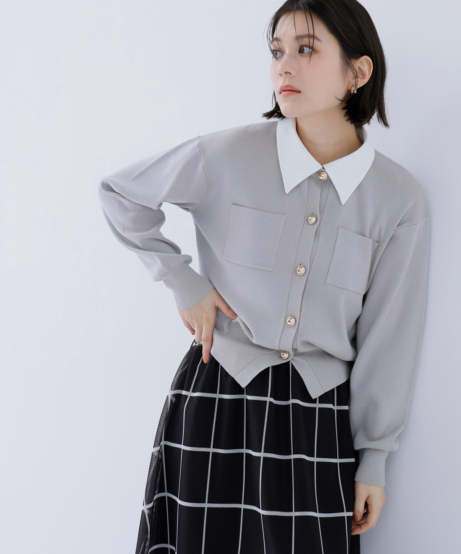  「<第3回 CLASSY.お仕事名品大賞2026 ﾁｰﾑCLASSY.賞受賞>2wayｶﾗｰﾆｯﾄｶｰﾃ 」|ニット・セーター|