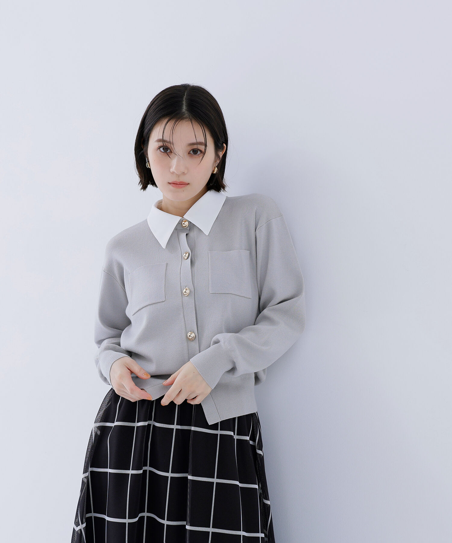  「<第3回 CLASSY.お仕事名品大賞2026 ﾁｰﾑCLASSY.賞受賞>2wayｶﾗｰﾆｯﾄｶｰﾃ 」|ニット・セーター|