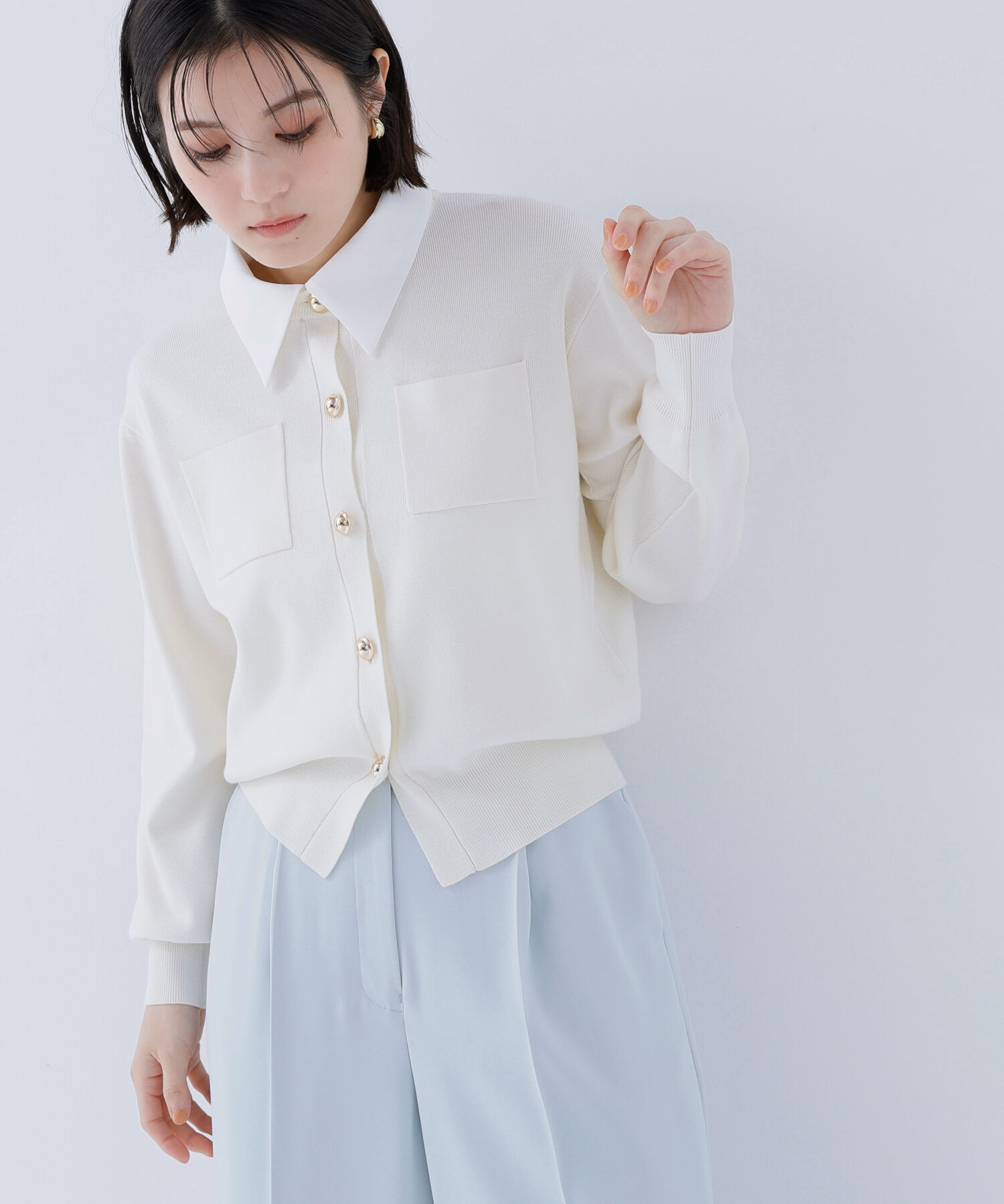  「<第3回 CLASSY.お仕事名品大賞2026 ﾁｰﾑCLASSY.賞受賞>2wayｶﾗｰﾆｯﾄｶｰﾃ 」|ニット・セーター|