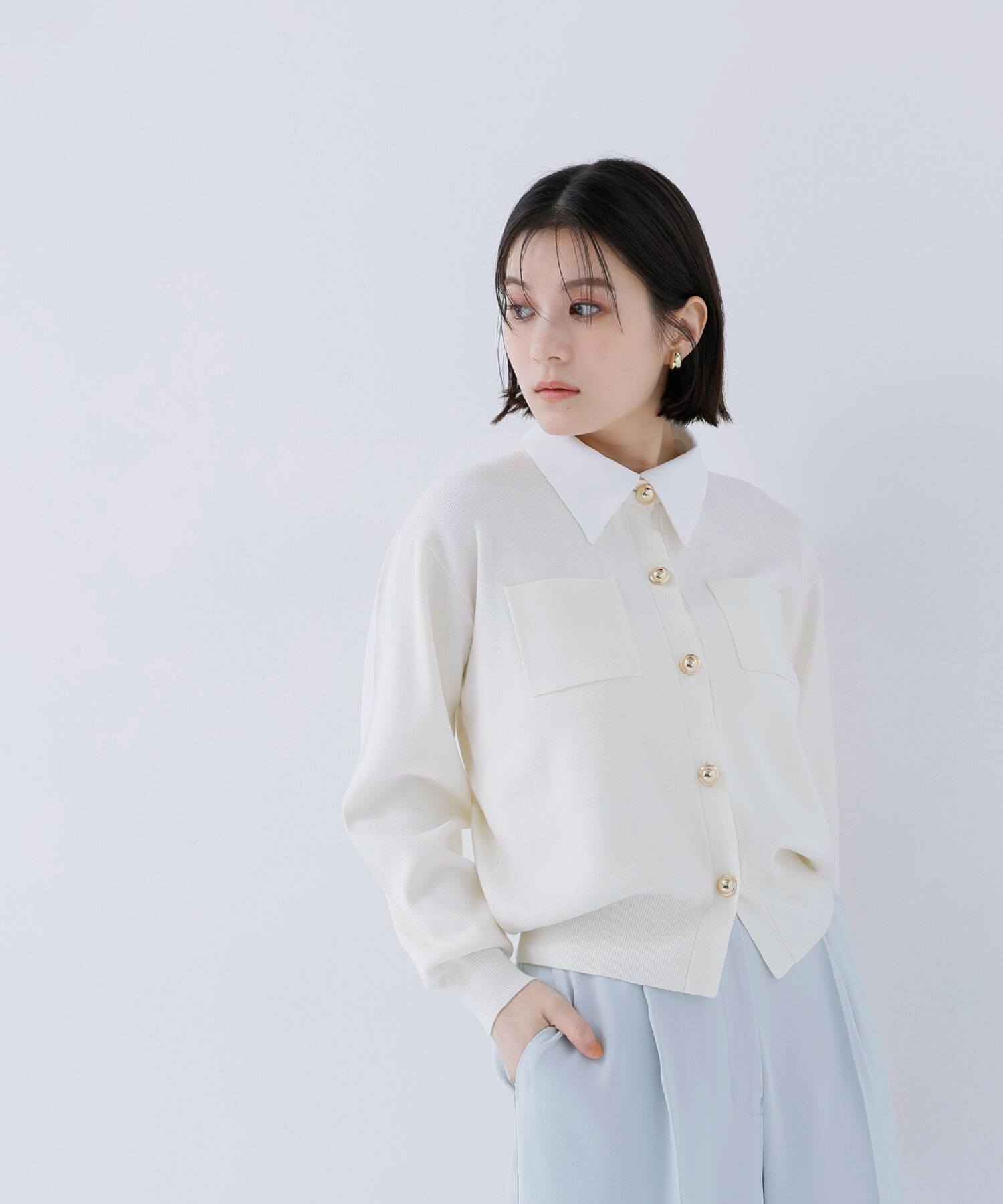  「<第3回 CLASSY.お仕事名品大賞2026 ﾁｰﾑCLASSY.賞受賞>2wayｶﾗｰﾆｯﾄｶｰﾃ 」|ニット・セーター|