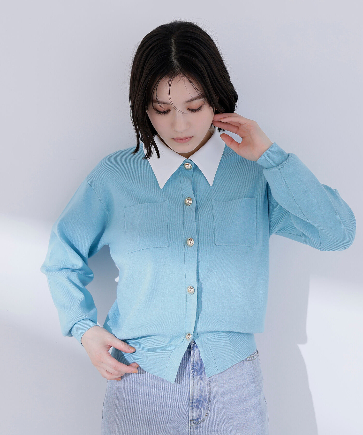  「<第3回 CLASSY.お仕事名品大賞2026 ﾁｰﾑCLASSY.賞受賞>2wayｶﾗｰﾆｯﾄｶｰﾃ 」|ニット・セーター|