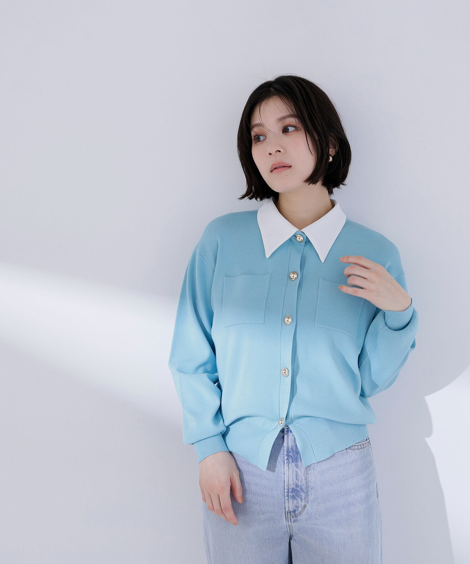  「<第3回 CLASSY.お仕事名品大賞2026 ﾁｰﾑCLASSY.賞受賞>2wayｶﾗｰﾆｯﾄｶｰﾃ 」|ニット・セーター|