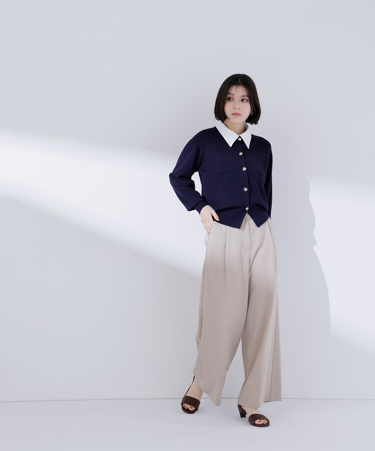  「<第3回 CLASSY.お仕事名品大賞2026 ﾁｰﾑCLASSY.賞受賞>2wayｶﾗｰﾆｯﾄｶｰﾃ 」|ニット・セーター|