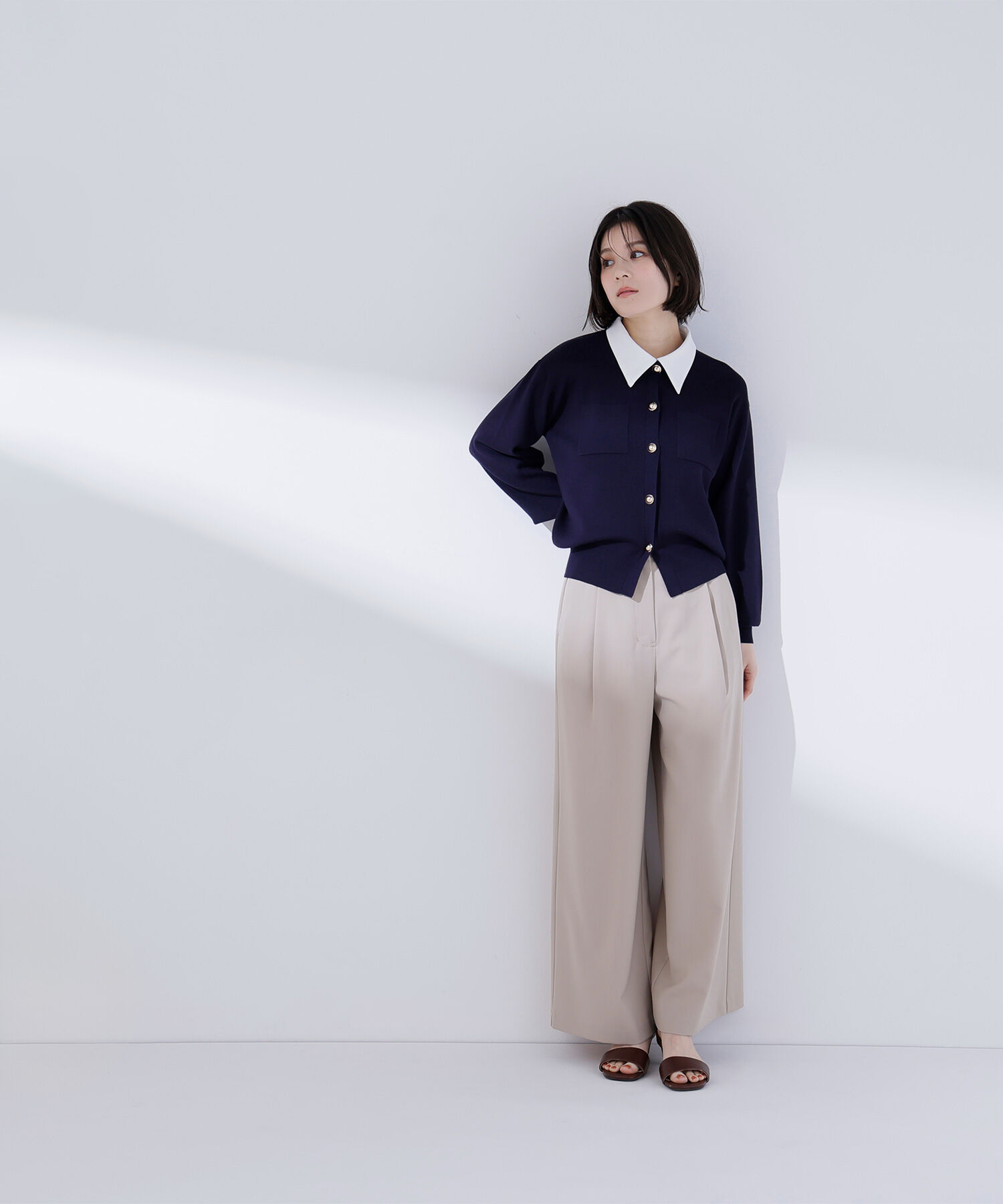  「<第3回 CLASSY.お仕事名品大賞2026 ﾁｰﾑCLASSY.賞受賞>2wayｶﾗｰﾆｯﾄｶｰﾃ 」|ニット・セーター|