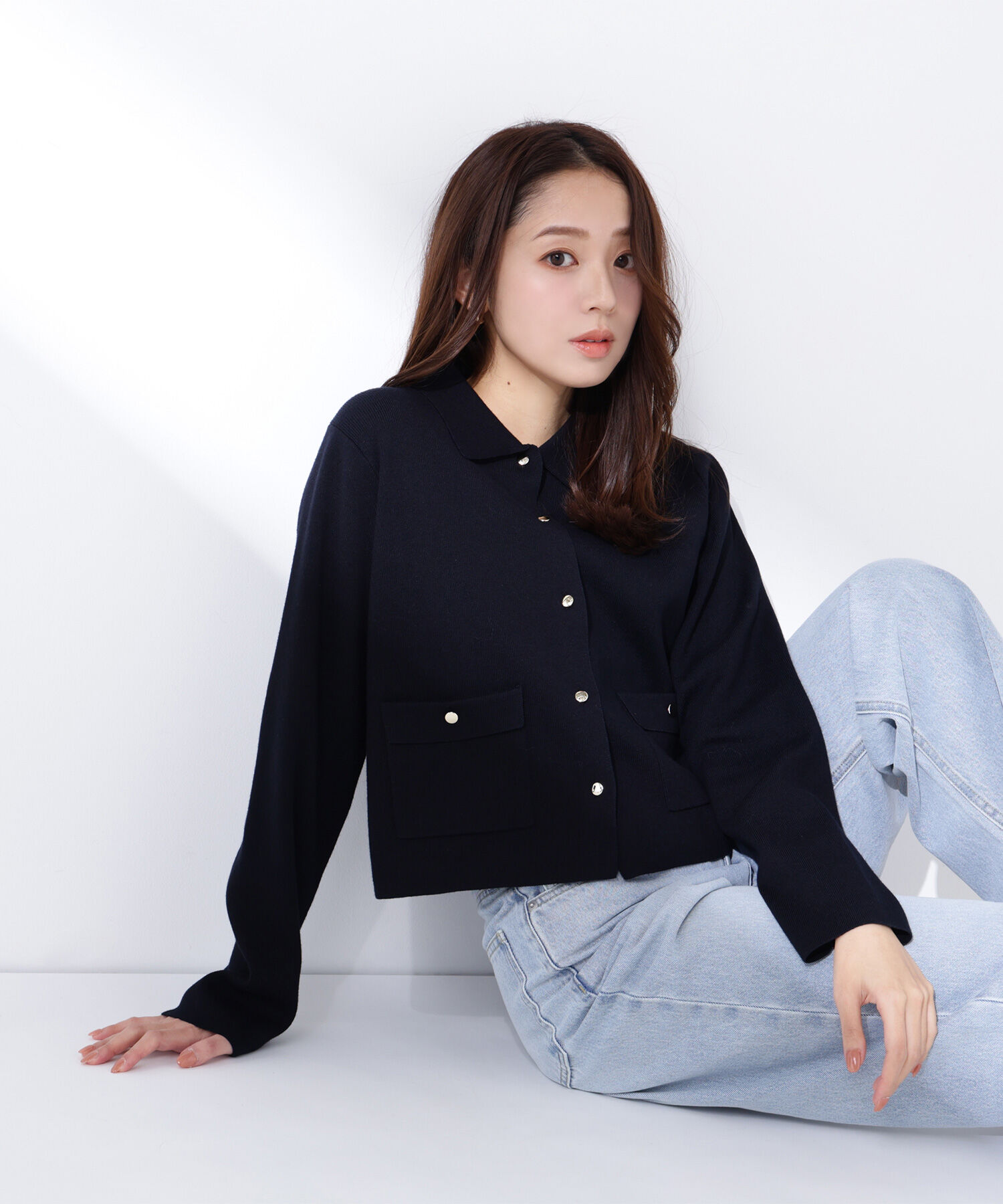  「&ldquo;きちんと見え上手&rdquo;な襟付きニット」|ニット・セーター|ネイビー