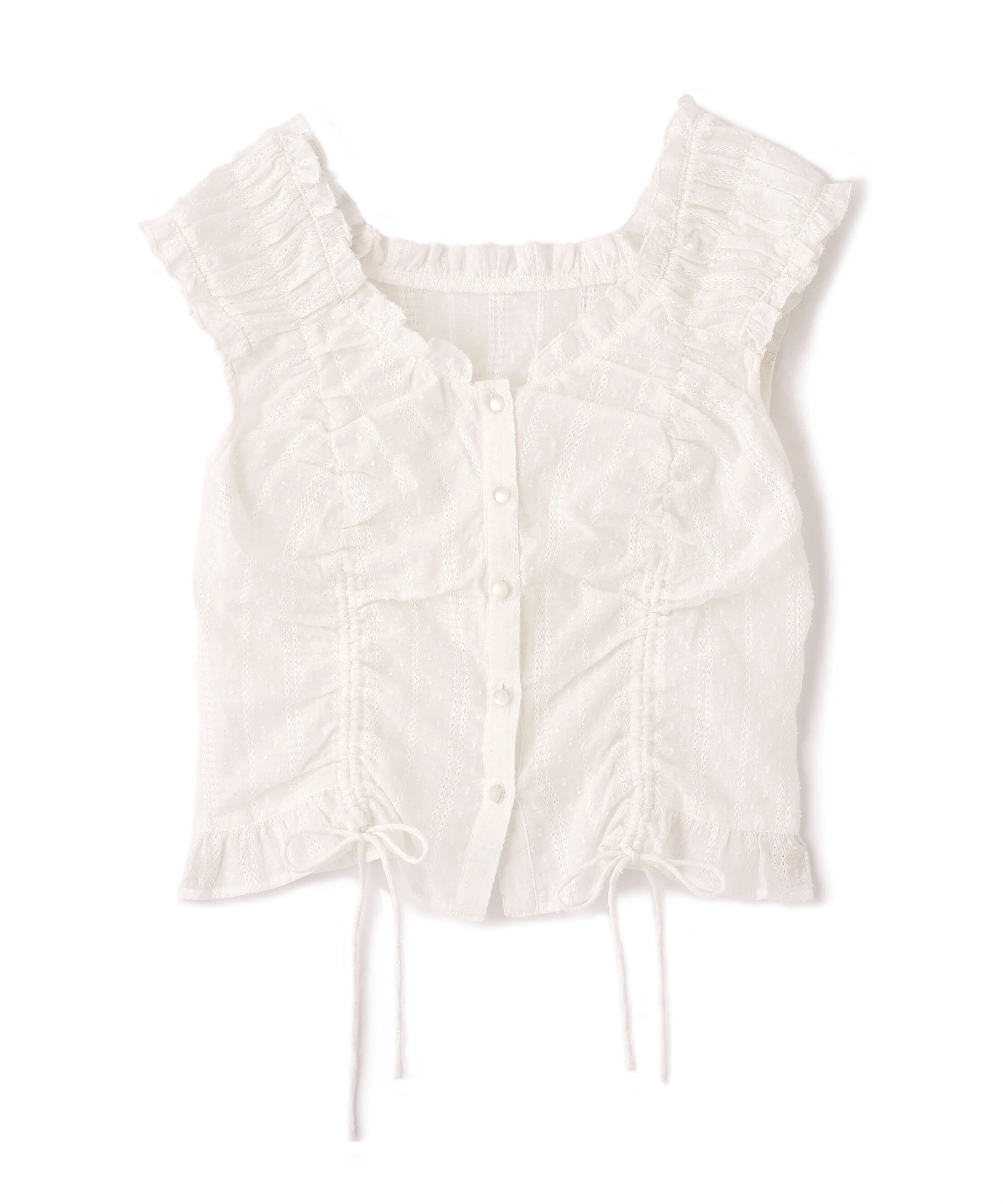  「ドロストリボンフレンチブラウス」|シャツ・ブラウス|