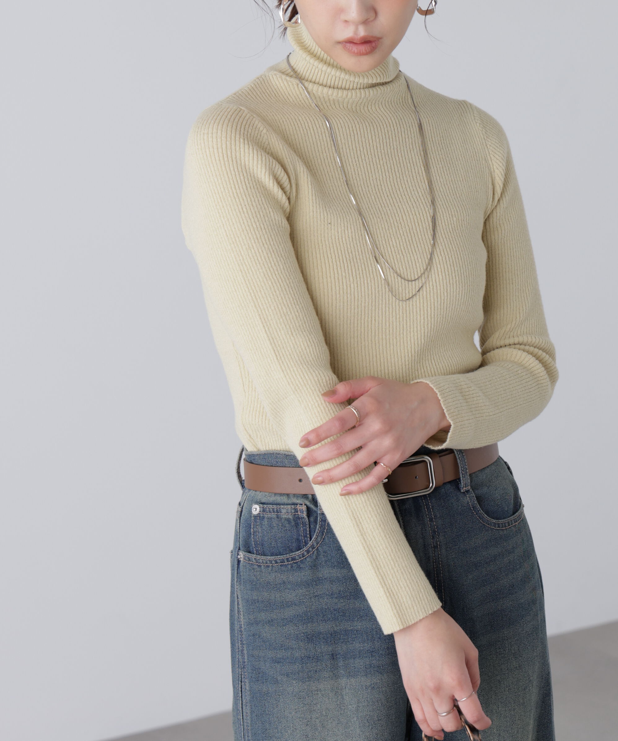  「タートルネックリブニット」|ニット・セーター|