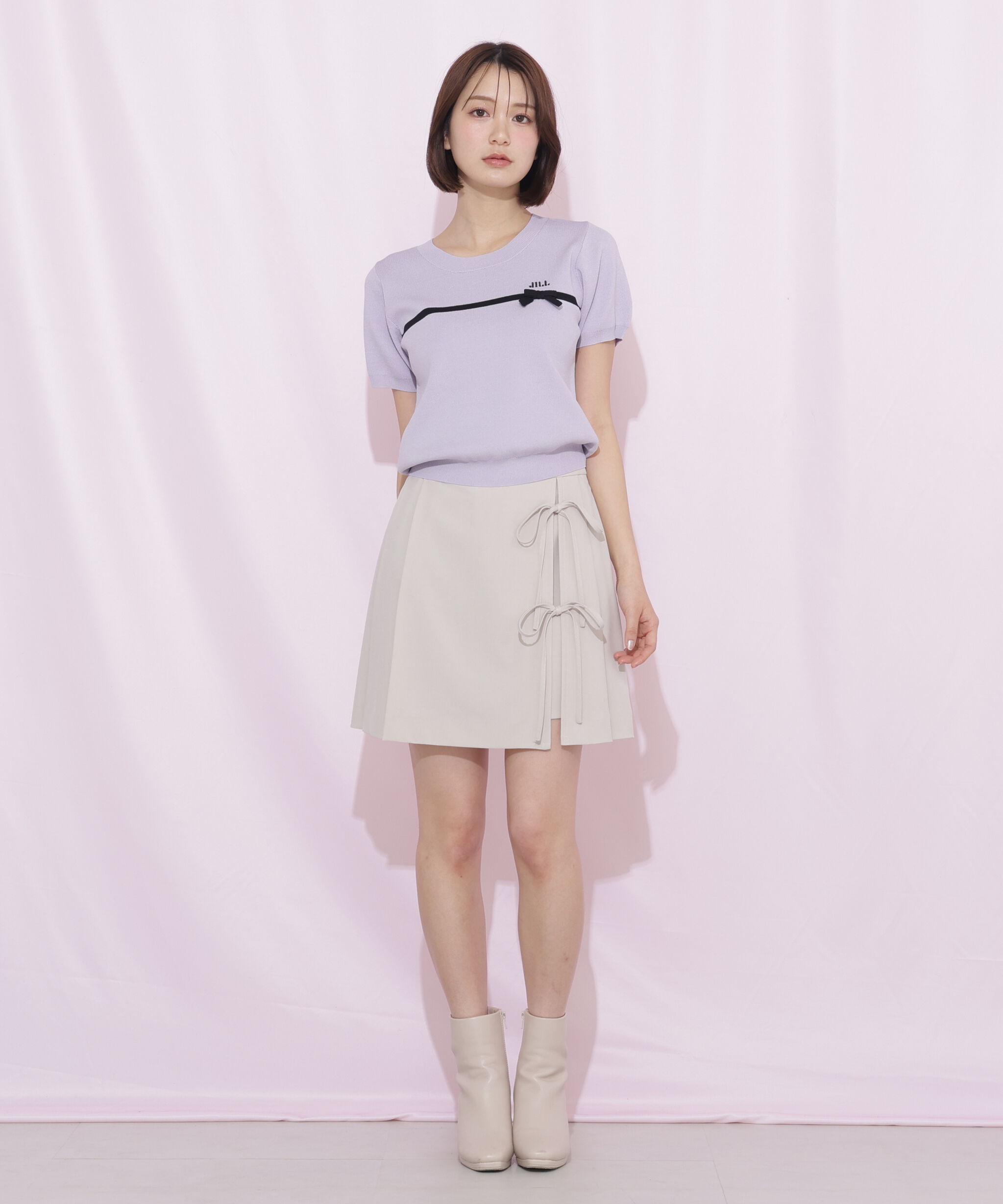  「セットアップ対応ラップリボンミニスカート」|スカート|