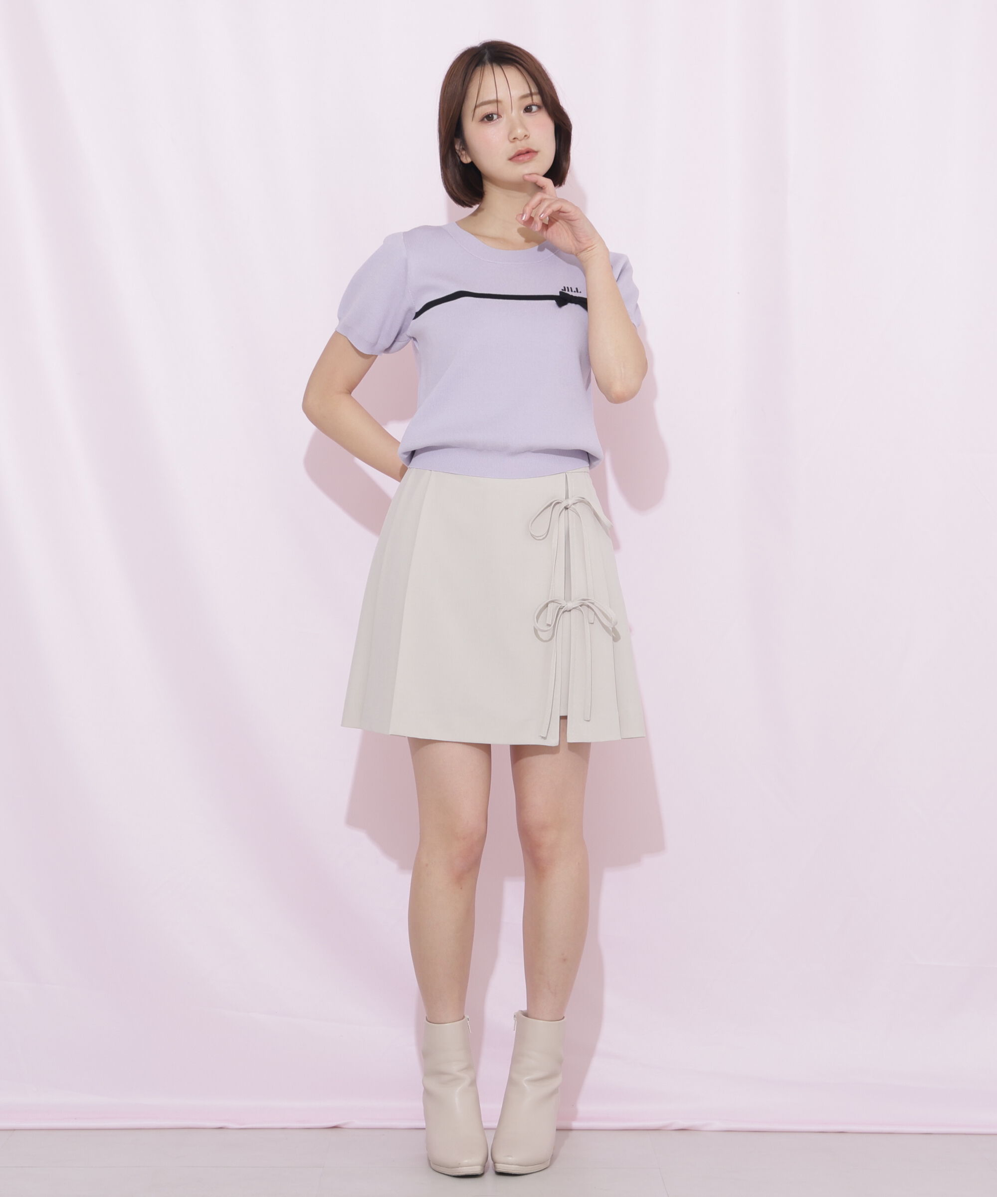  「セットアップ対応ラップリボンミニスカート」|スカート|