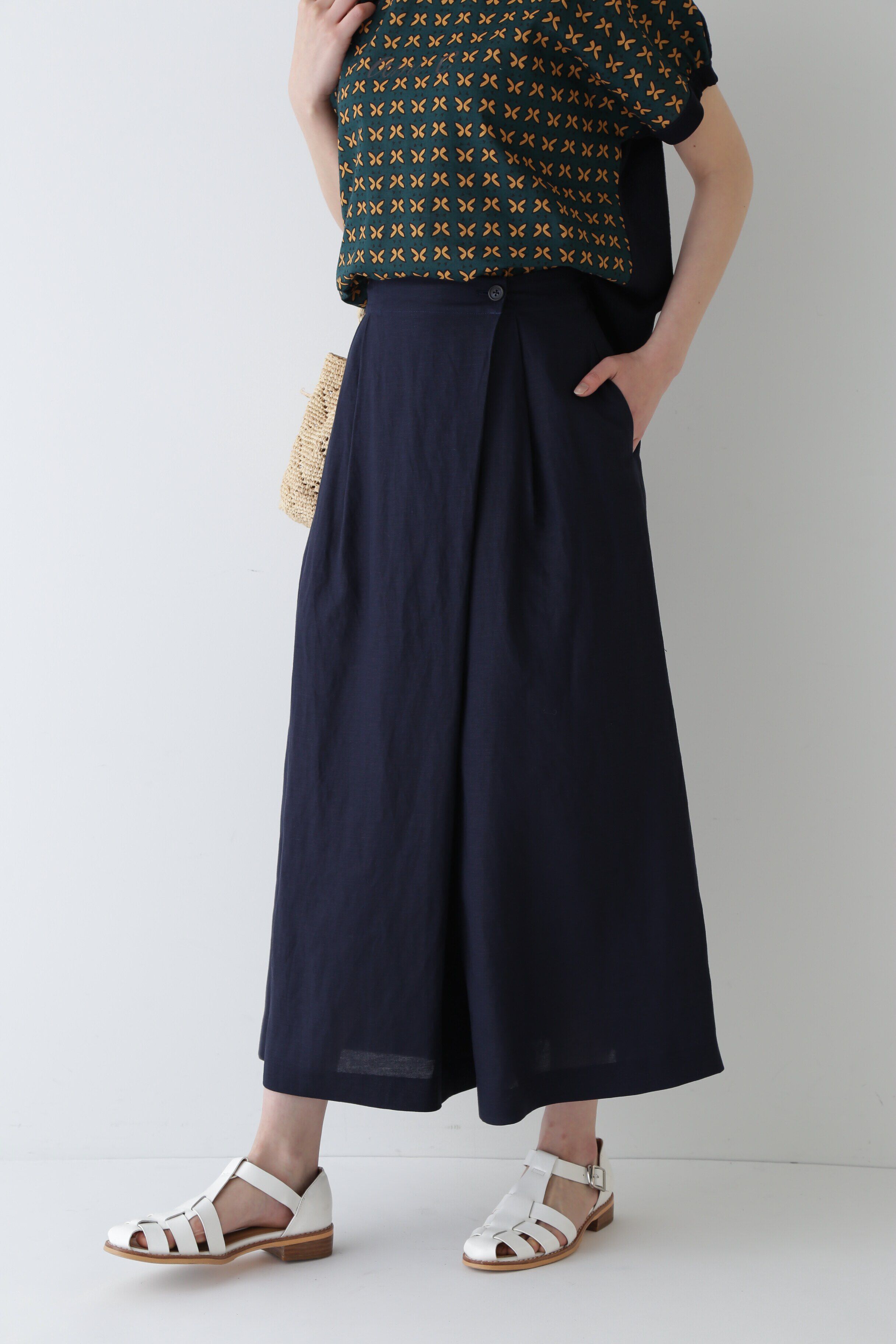  「◆ポプリンワッシャースカーチョ」|その他|ネイビー