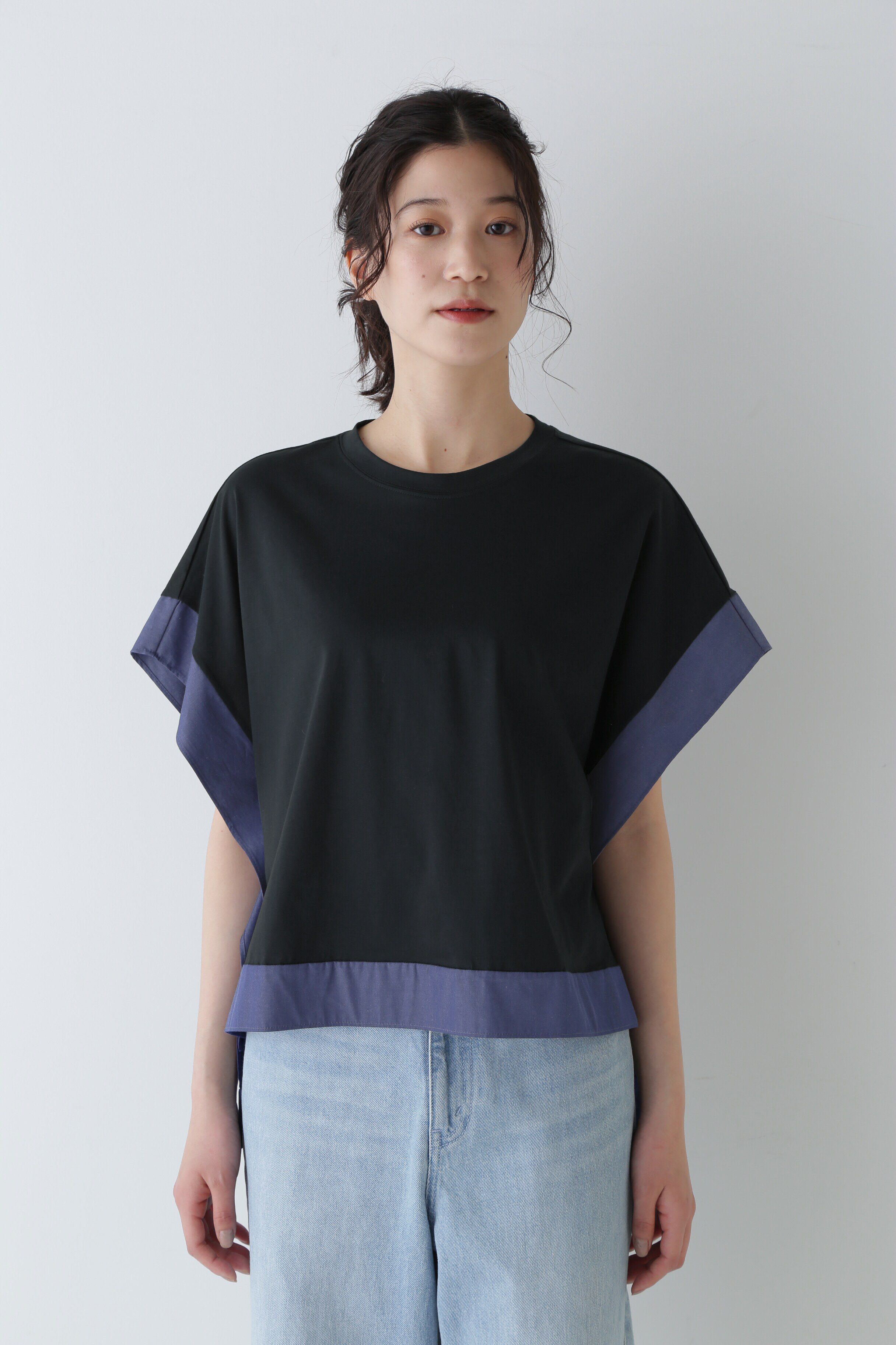  「◆異素材コンビカットソー」|Tシャツ・カットソー|