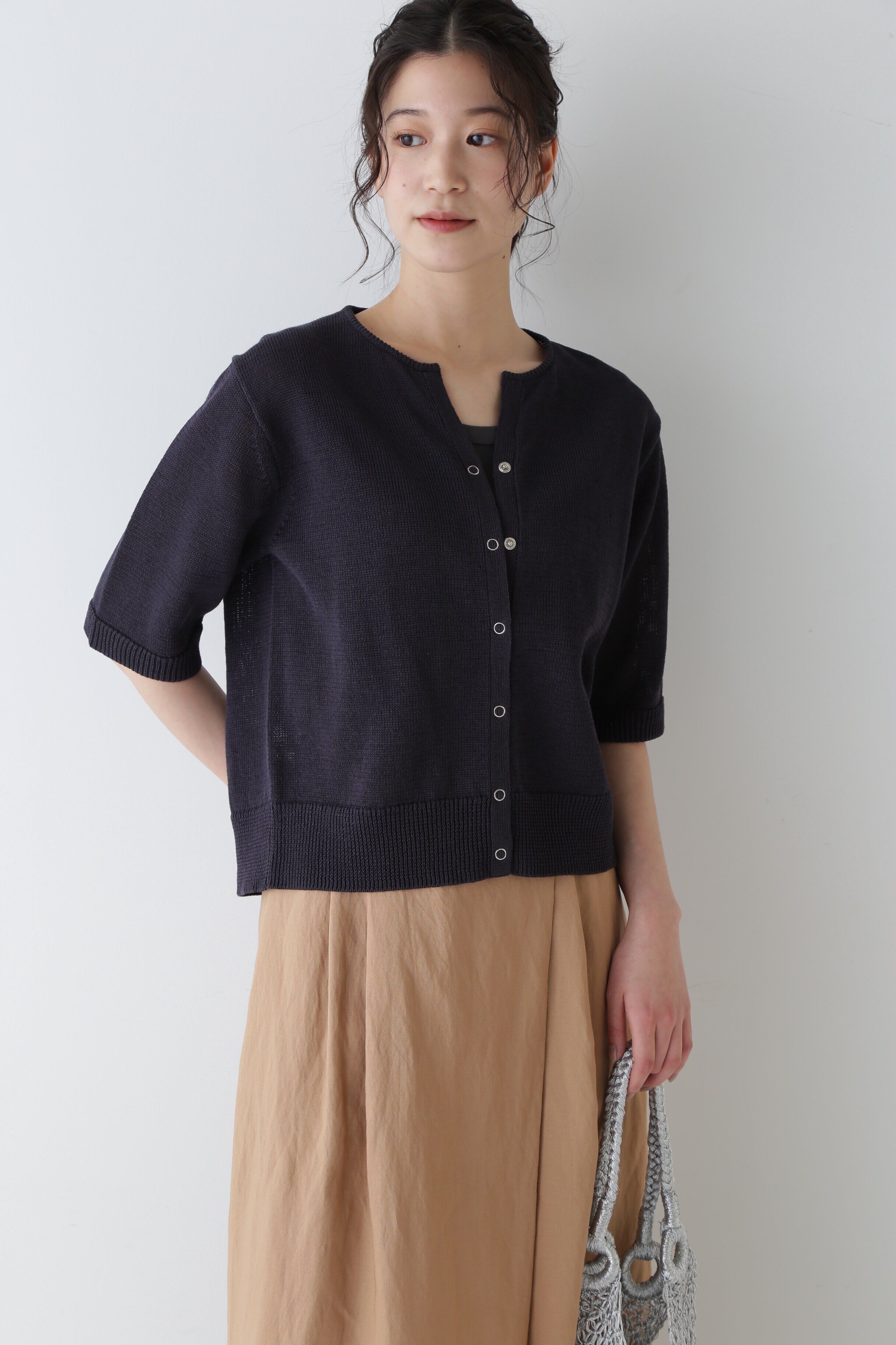  「◆ミドルゲージギマニットカーディガン」|ニット・セーター|グレイッシュ