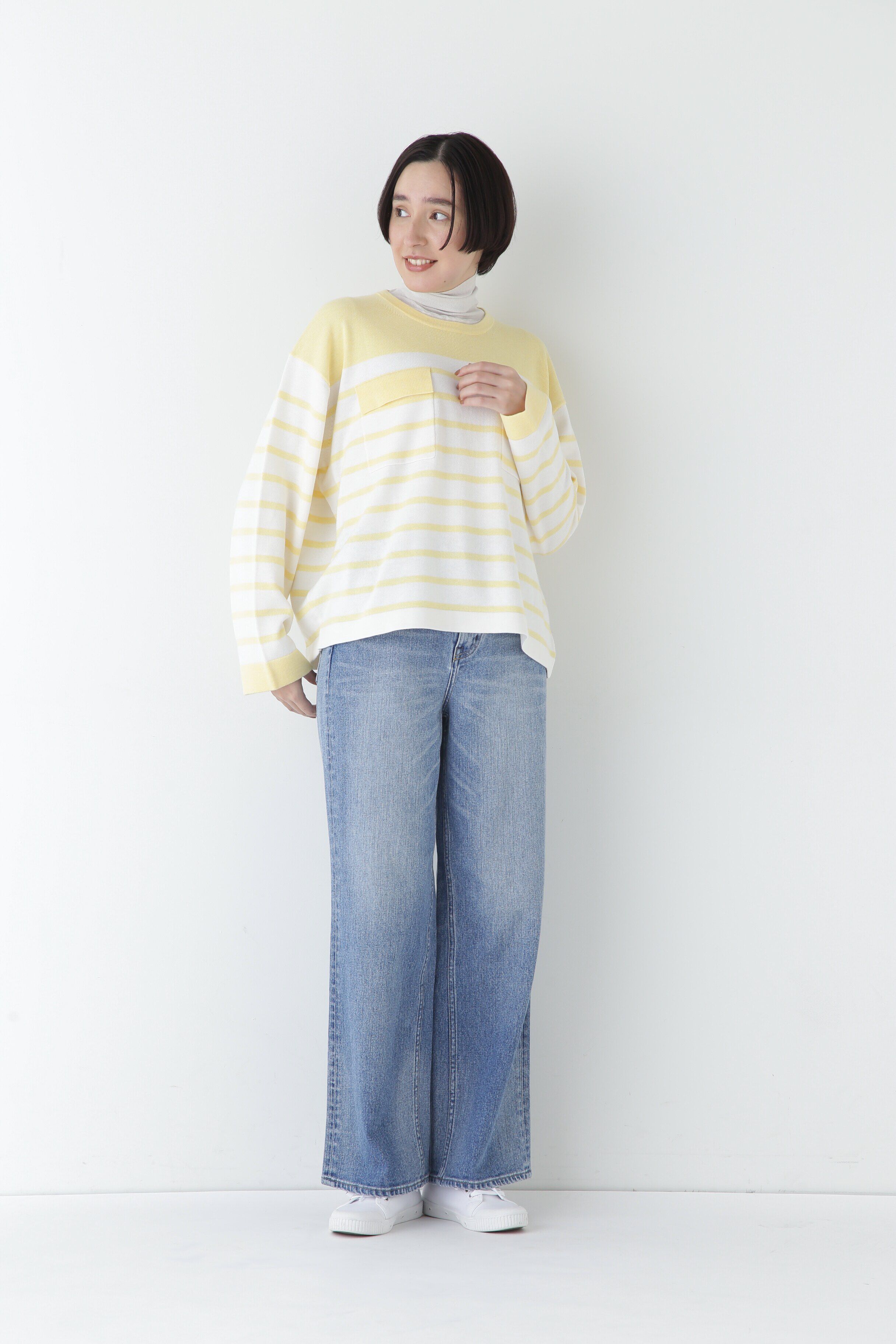  「◆【ウォッシャブル】梳毛ボーダープルオーバー」|ニット・セーター|