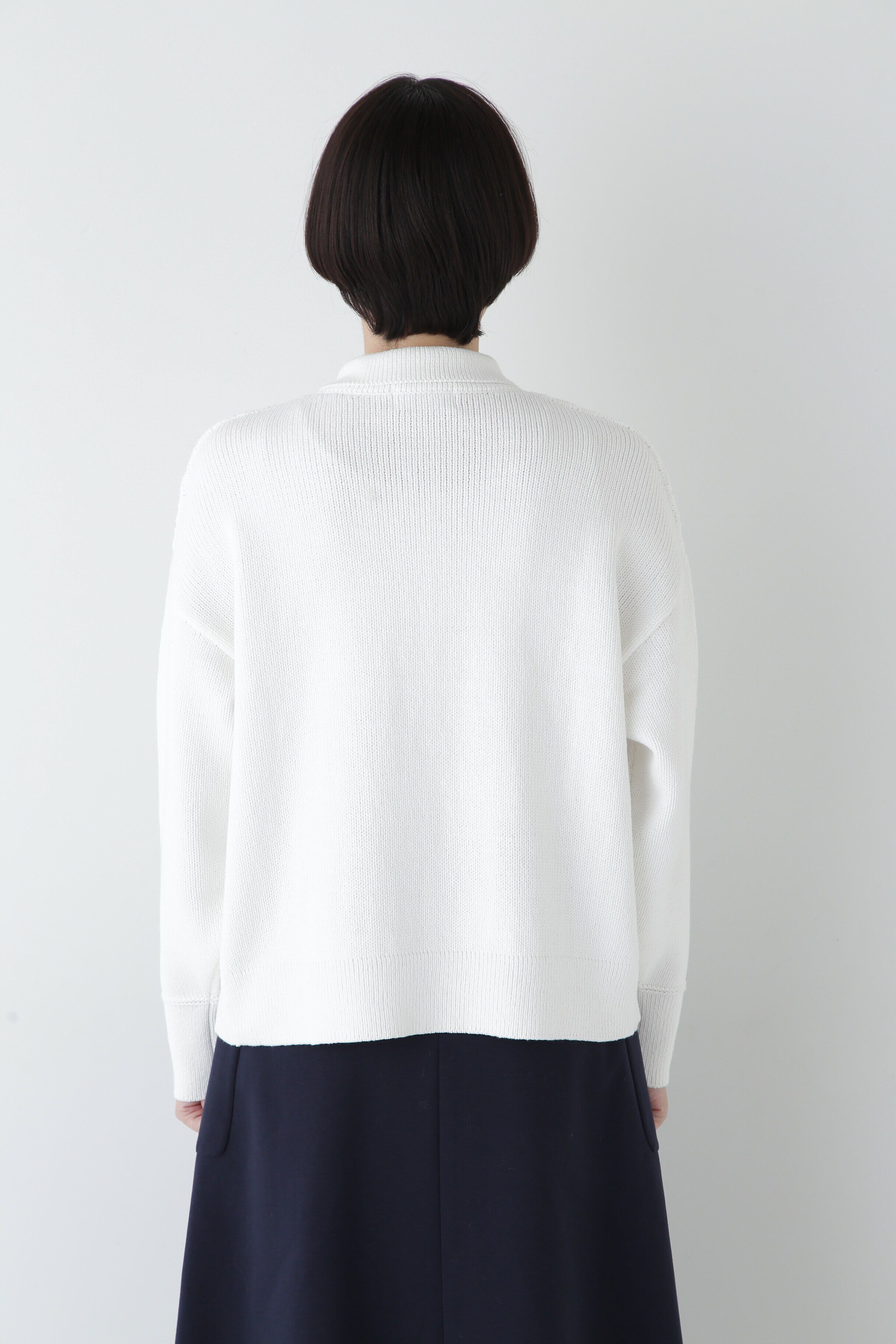  「◆【ウォッシャブル】バルキーコットン混リンクス柄ポロプルオーバー」|ニット・セーター|