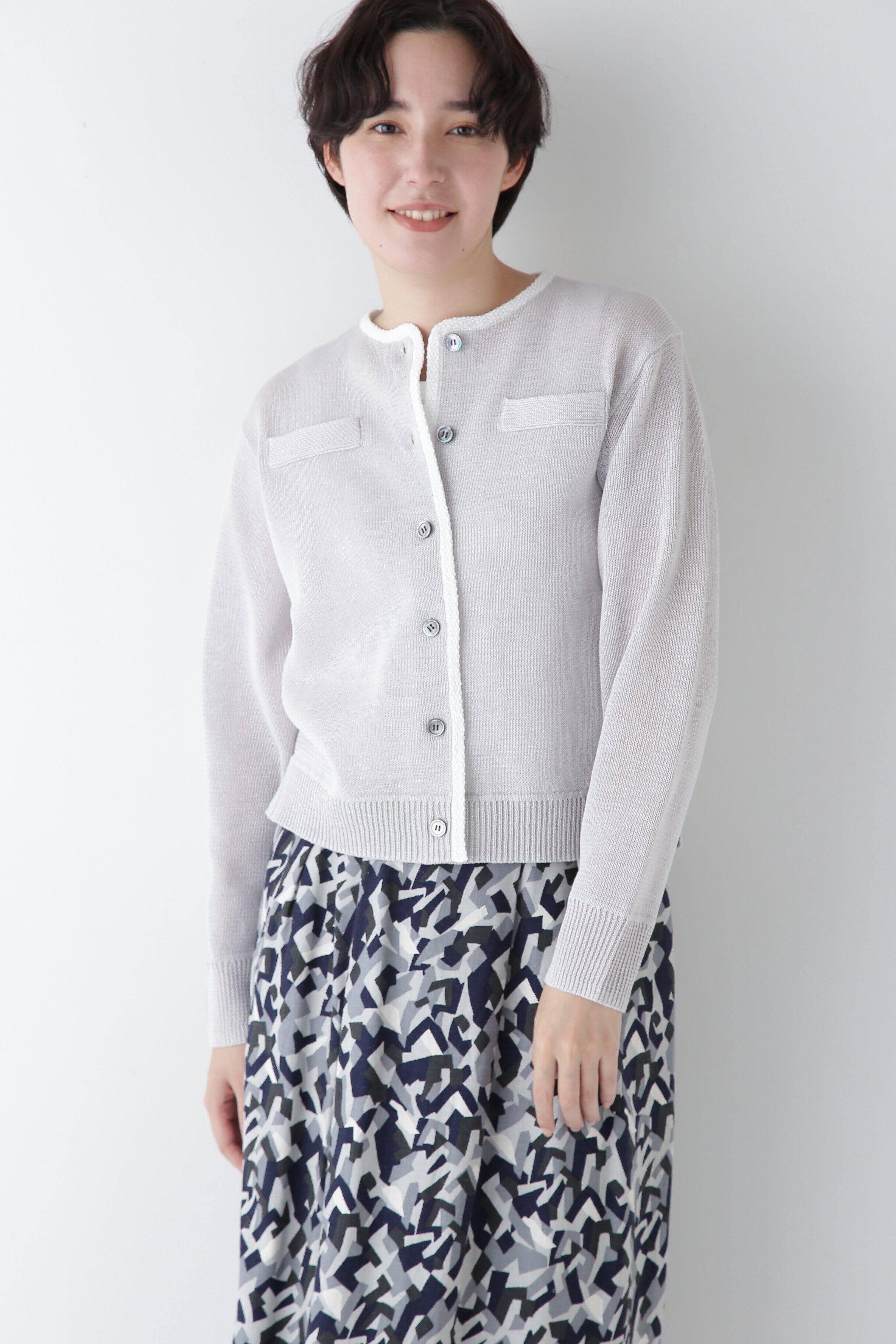  「◆【ウォッシャブル】ミドルゲージギマカーディガン」|ニット・セーター|グレー