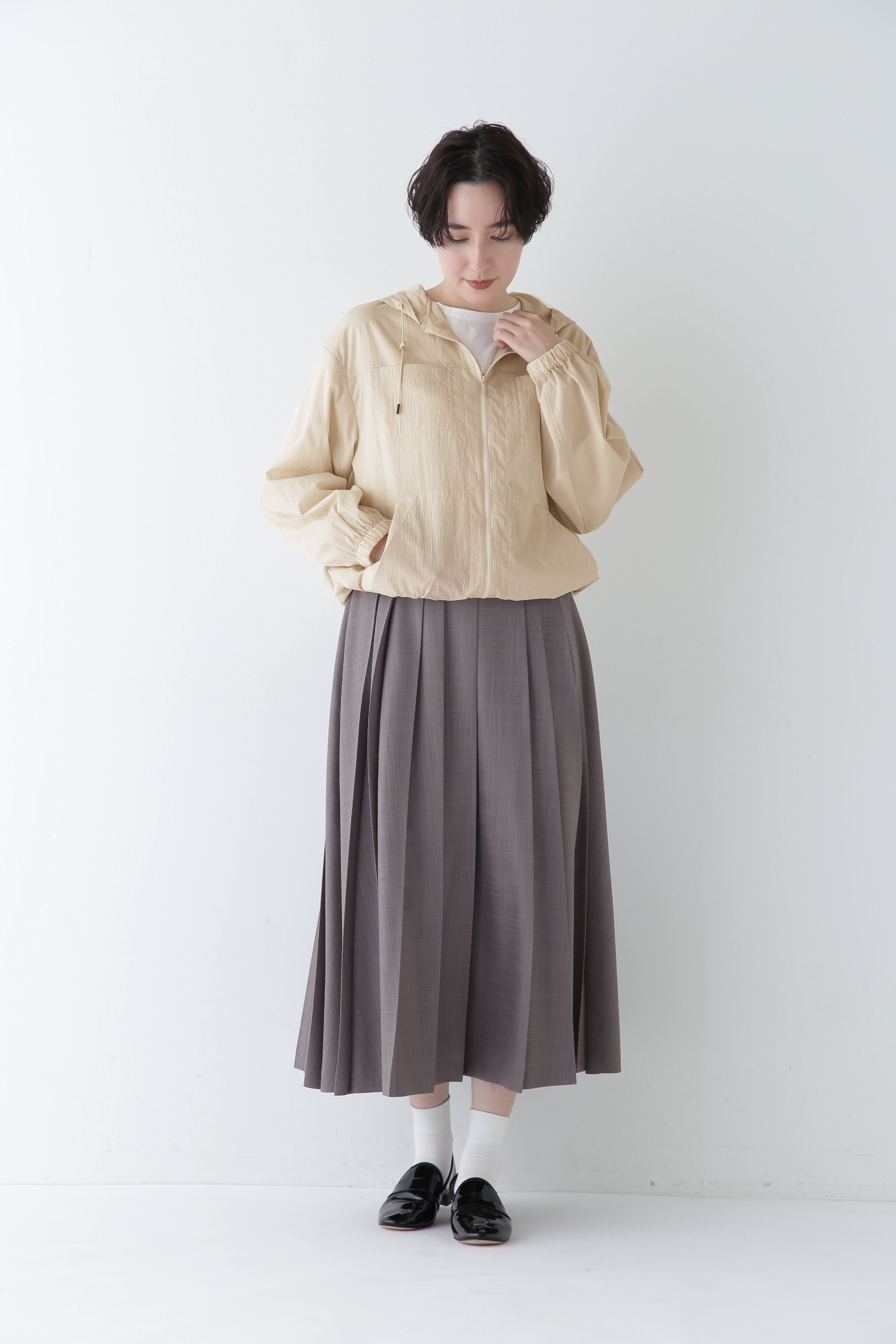  「◆コットンナイロンタイプライターシアーフーディーブルゾン」|ブルゾン・スタジャン|