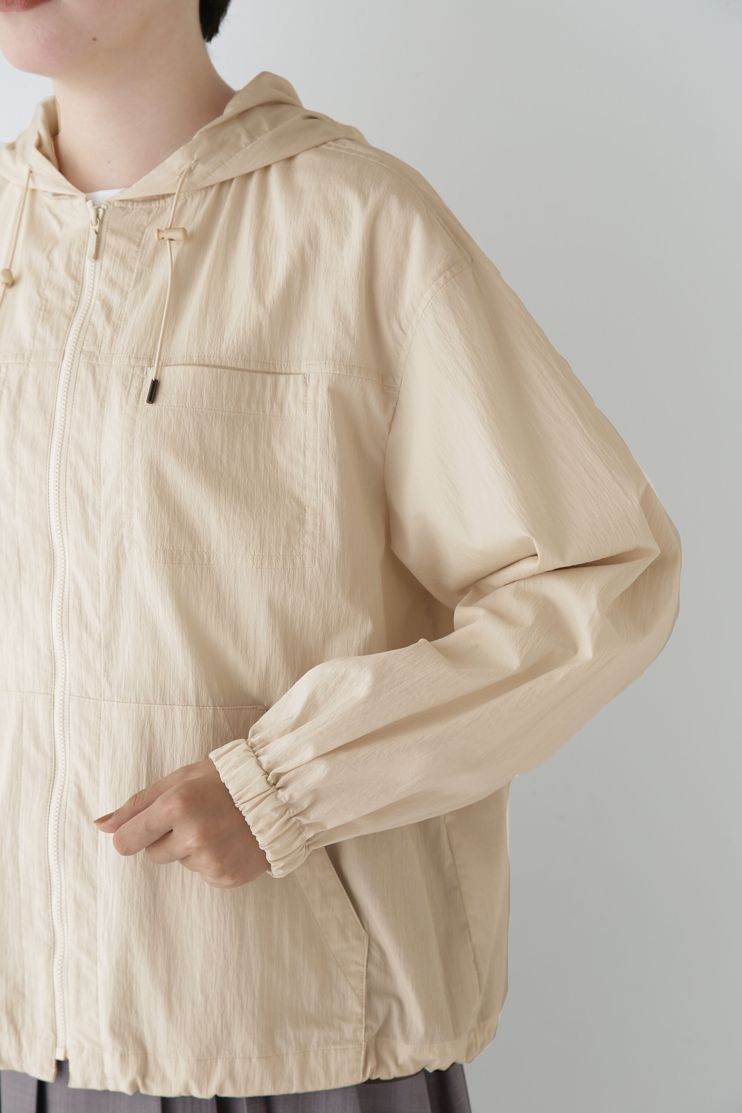  「◆コットンナイロンタイプライターシアーフーディーブルゾン」|ブルゾン・スタジャン|