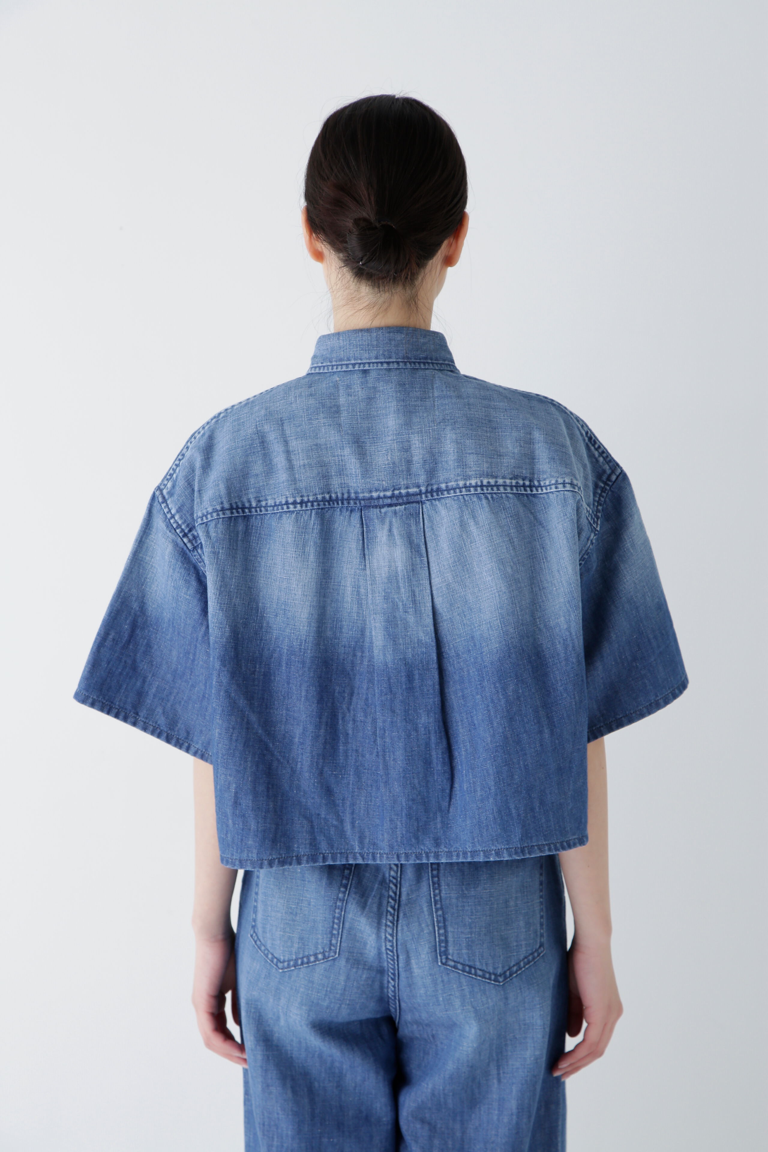  「◆クロップド半袖デニムブラ」|シャツ・ブラウス|