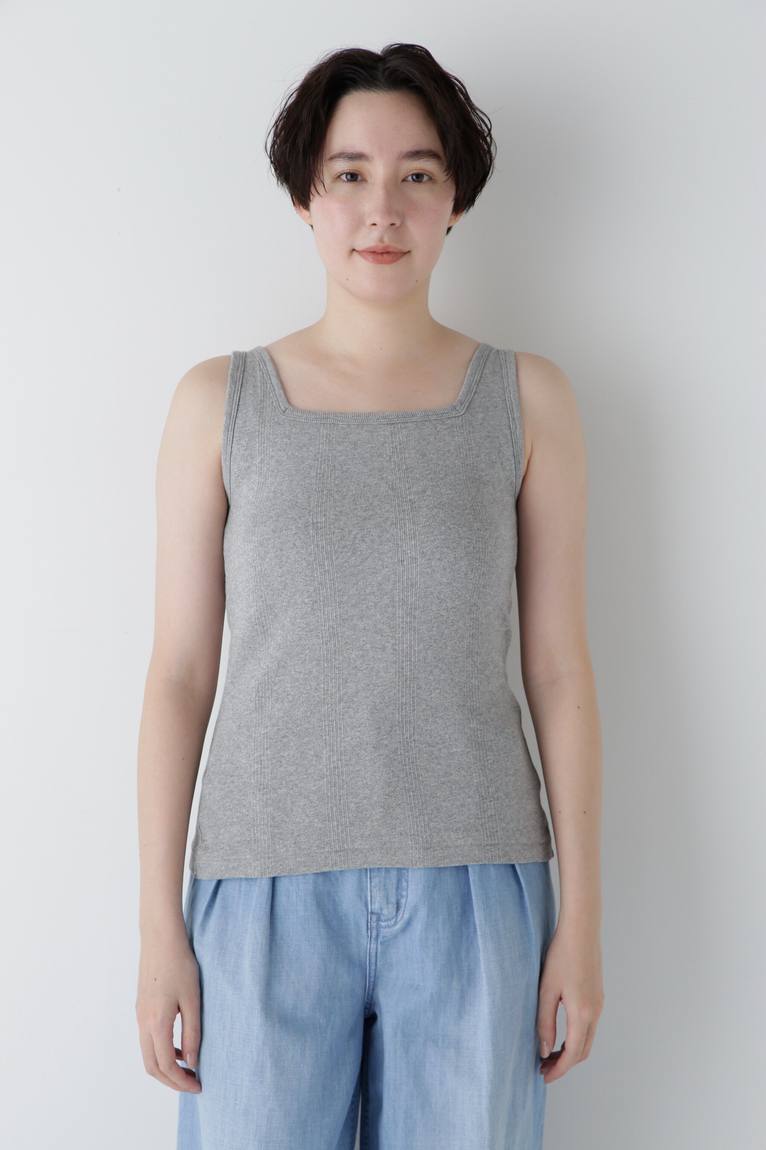  「◆カップ付きスクエアタンクトップ」|Tシャツ・カットソー|