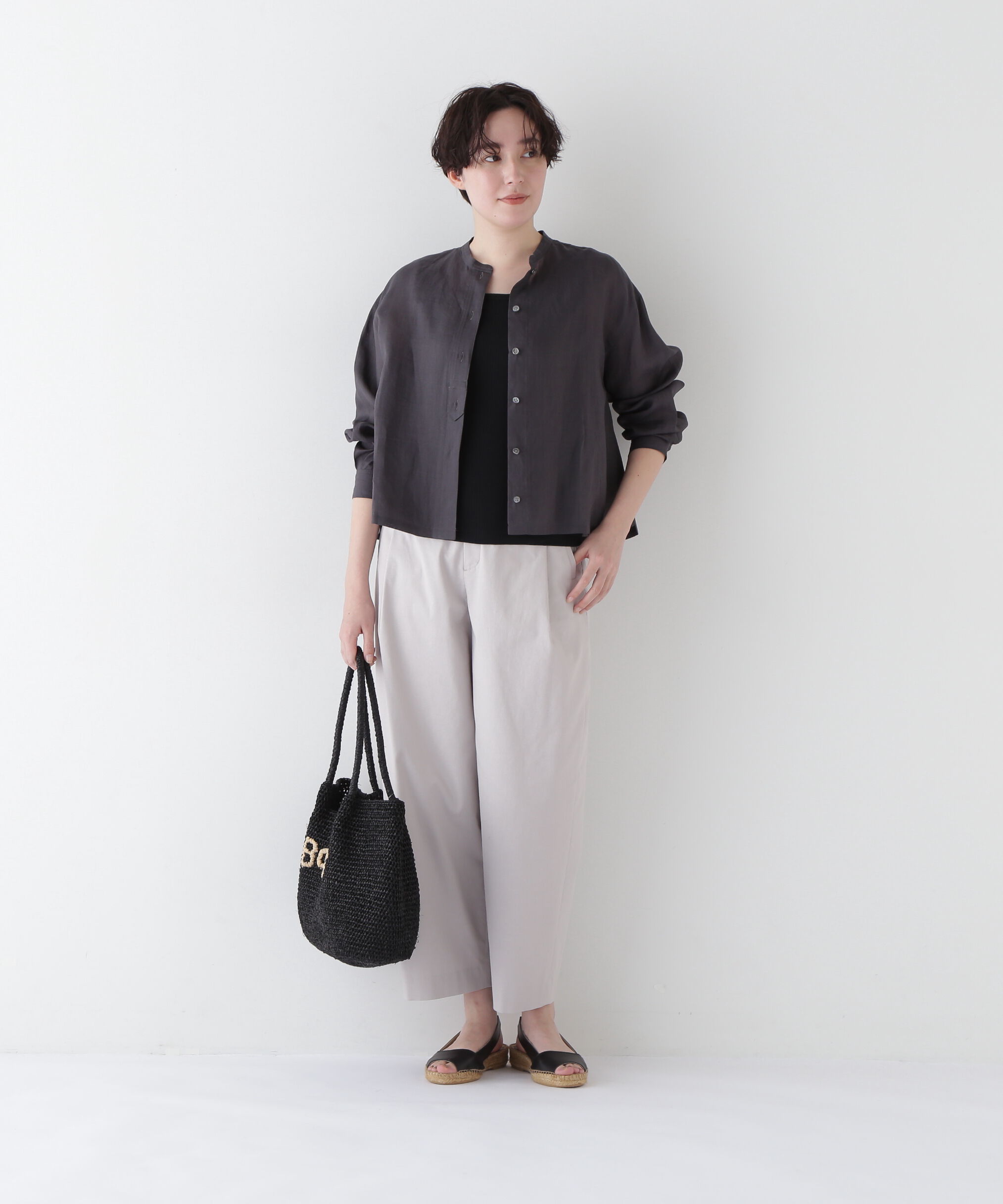  「◆ラミーバンドカラーシャツブラウス」|シャツ・ブラウス|