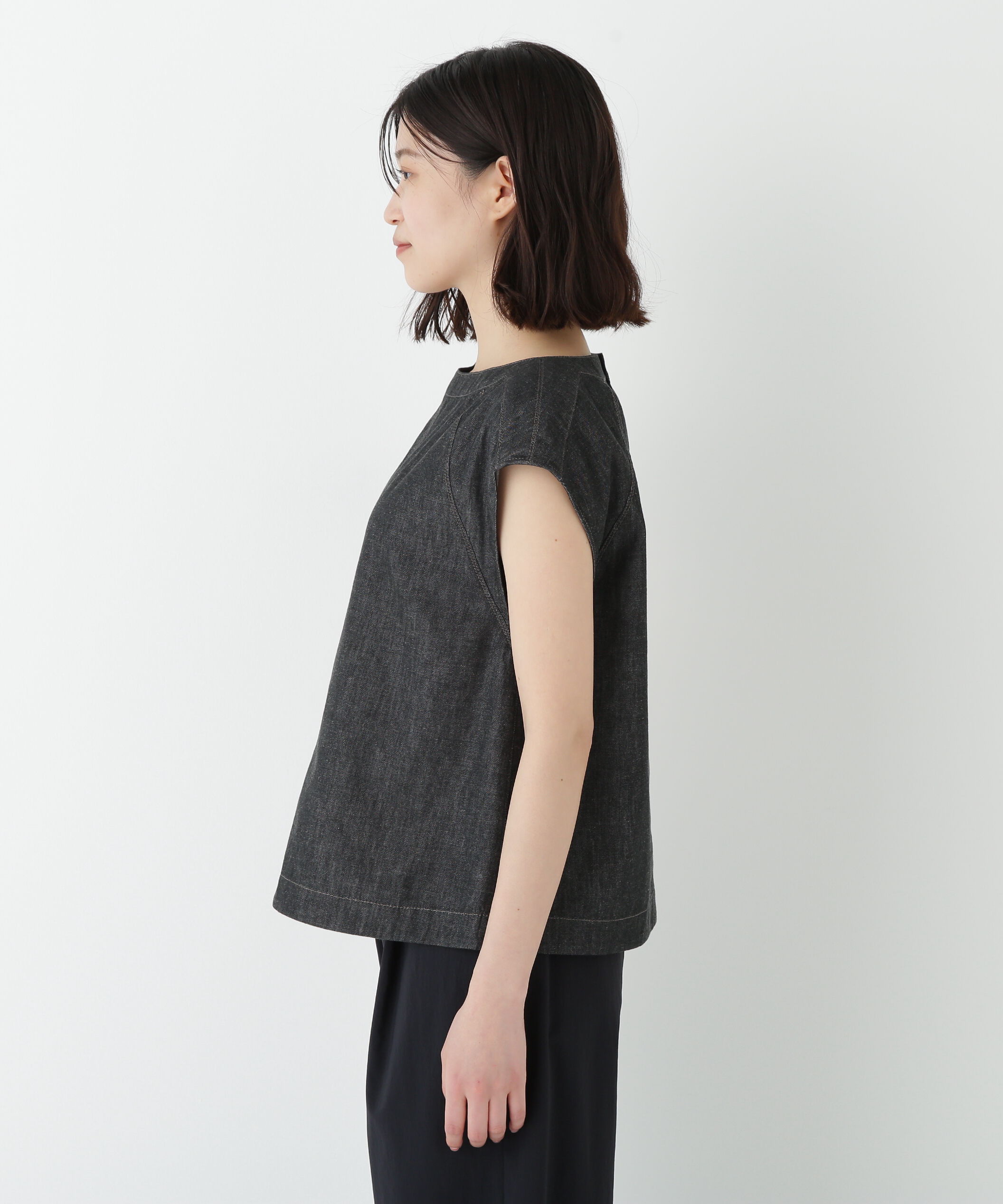  「◆ライトオンスデニムボートネックブラウス」|シャツ・ブラウス|