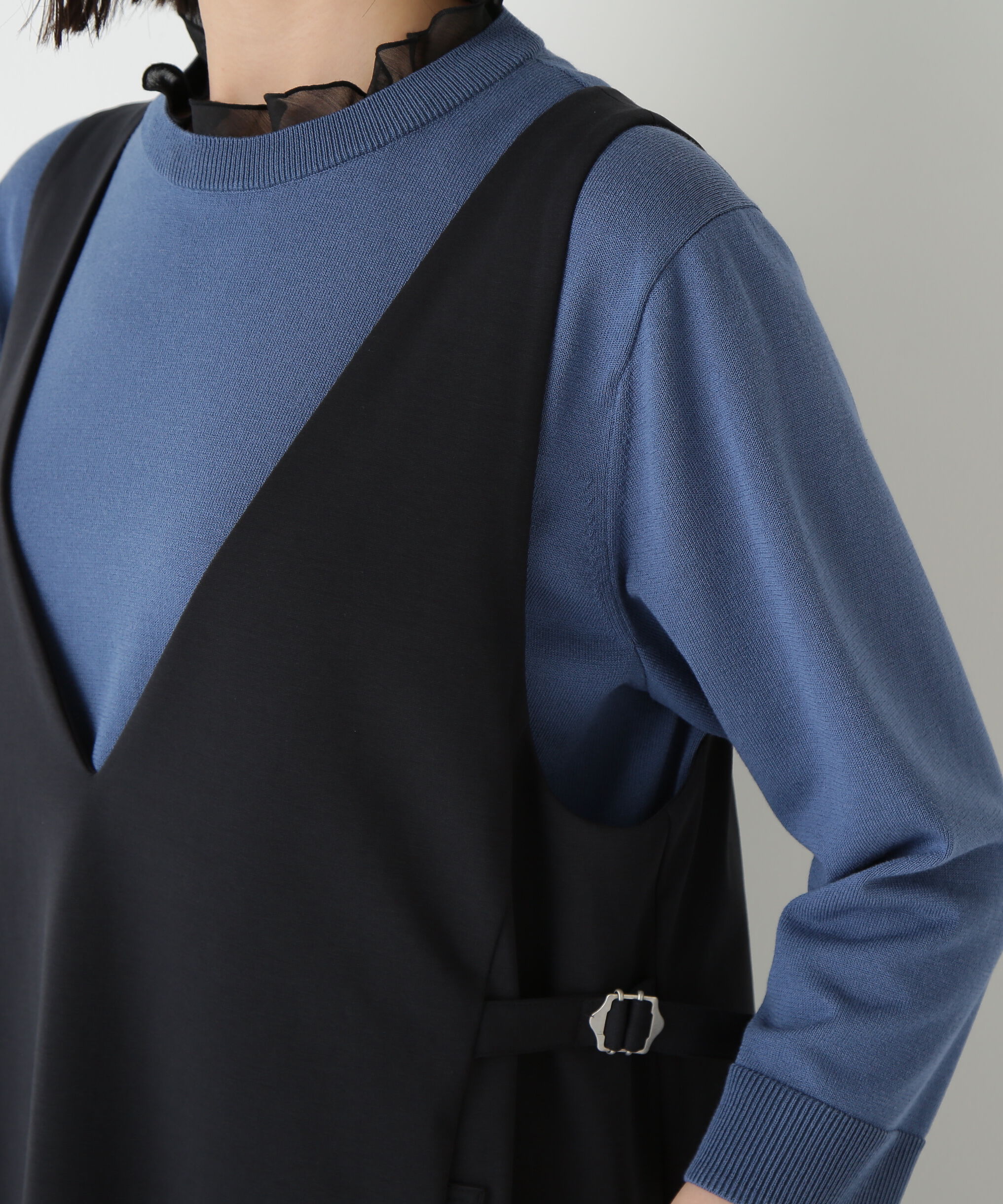  「◆ストレッチポンチＶネックジャンパースカート」|ワンピース|