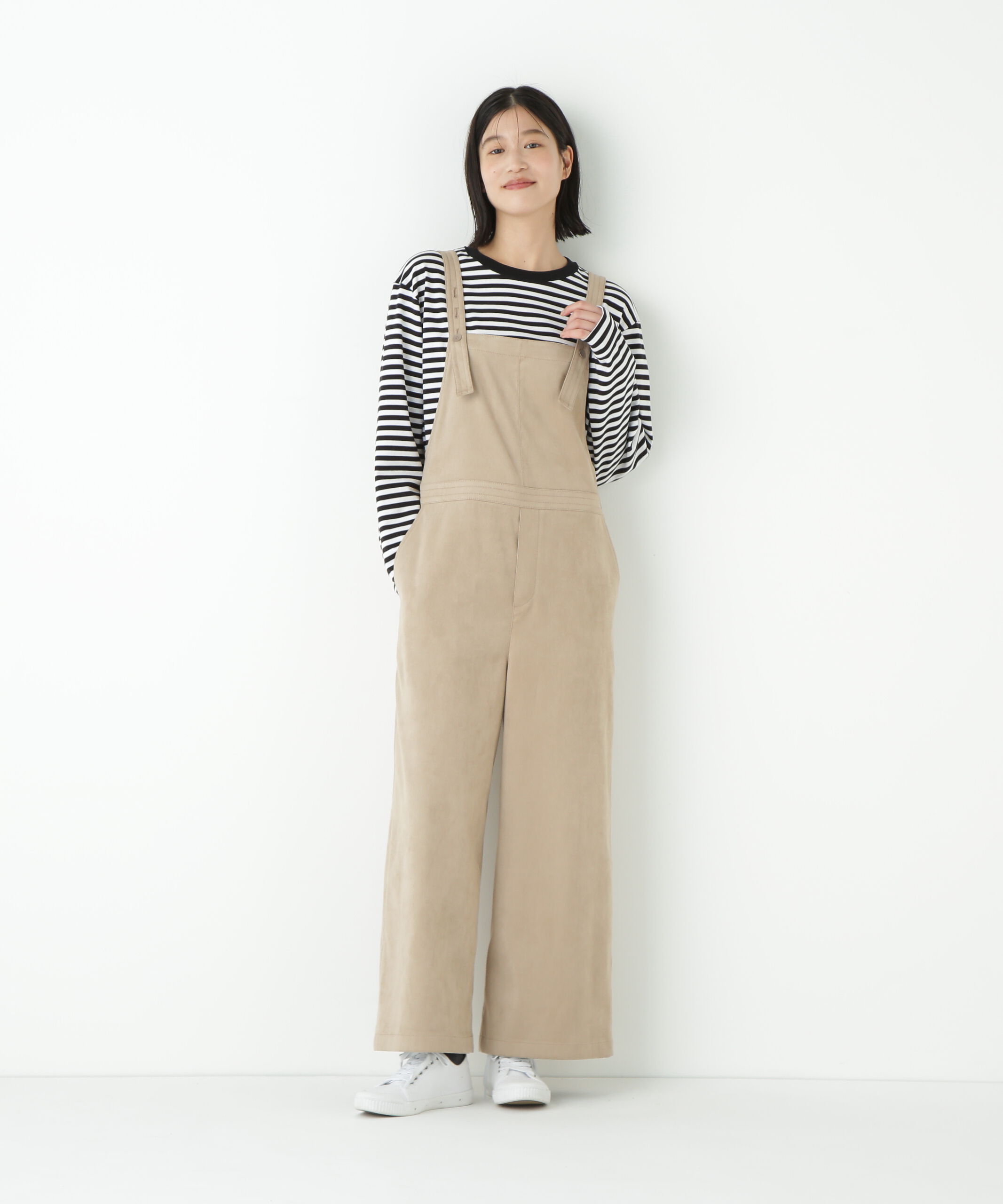  「◆ストレッチスェードオーバーオール」|ワンピース|