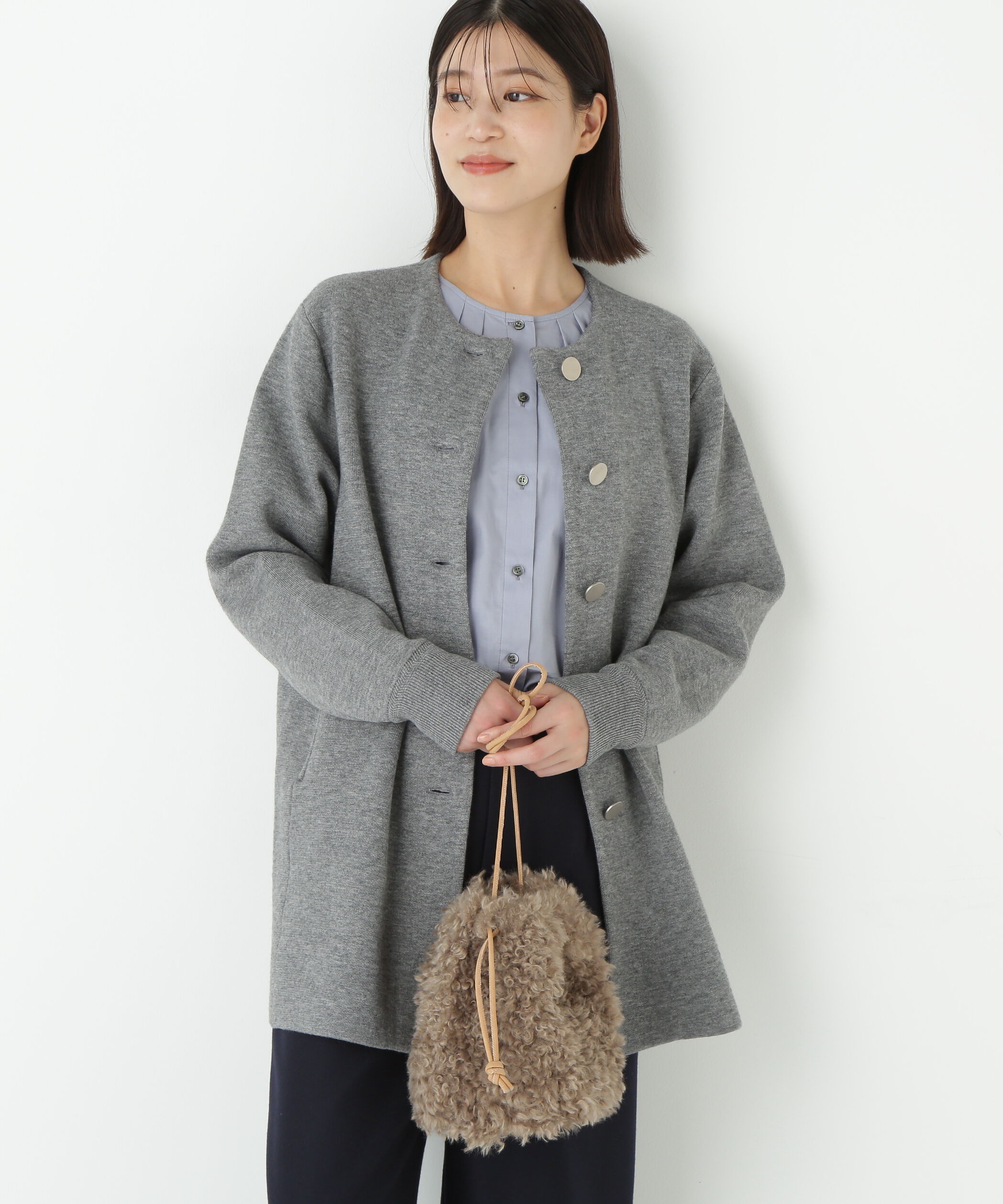  「◆接結ニットコート」|その他|グレー