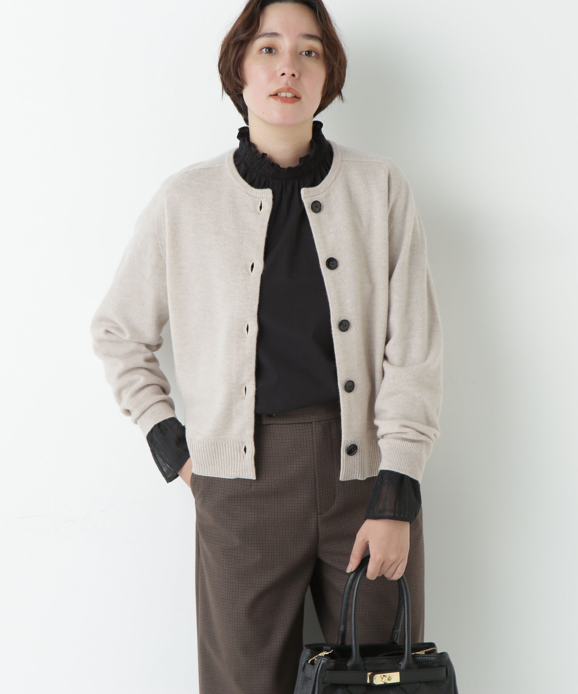  「≪洗える≫ウォッシャブルウールクルーネックカーディガン」|ニット・セーター|