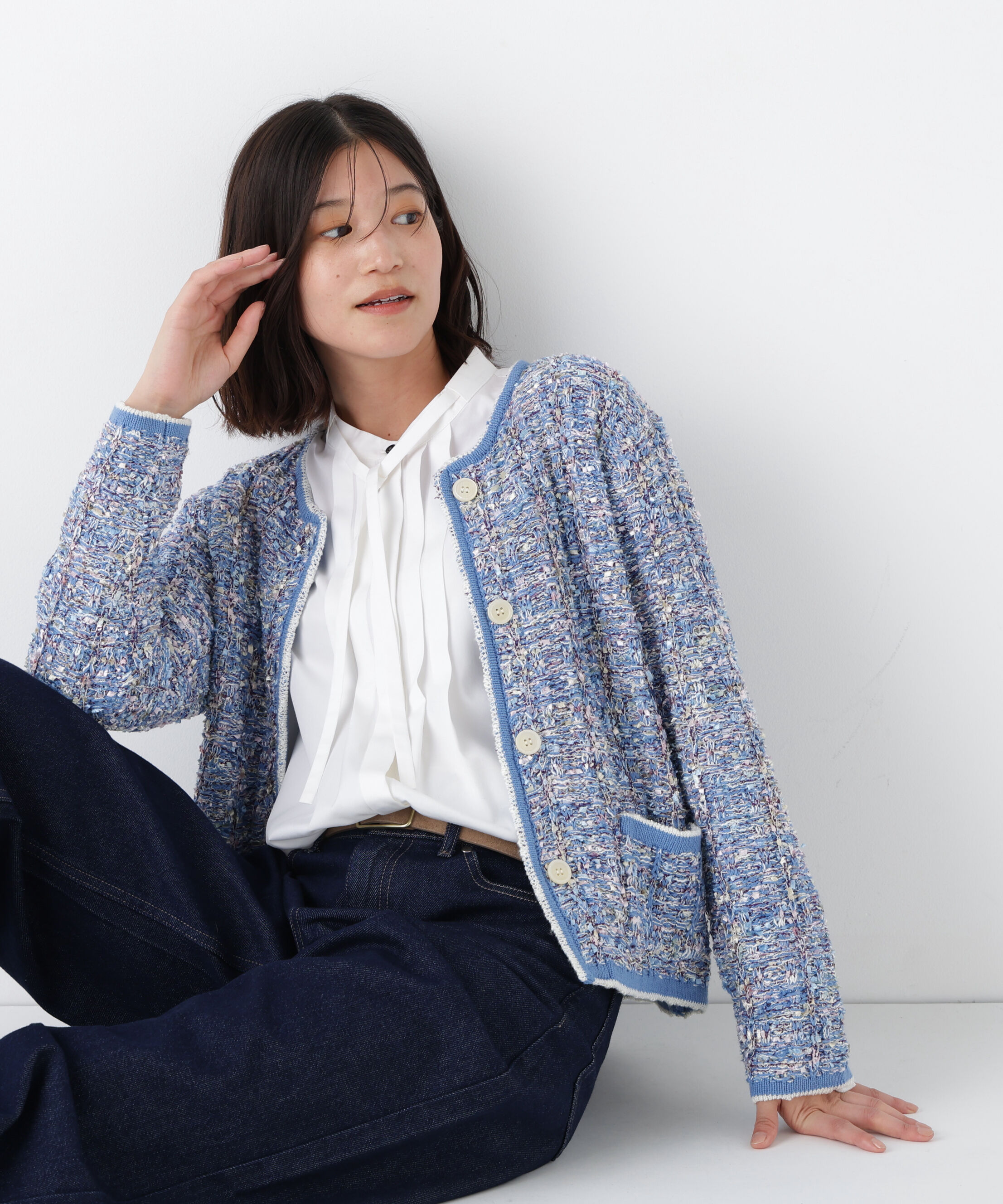  「◆ツィードニットＪＫ」|その他|ブルー