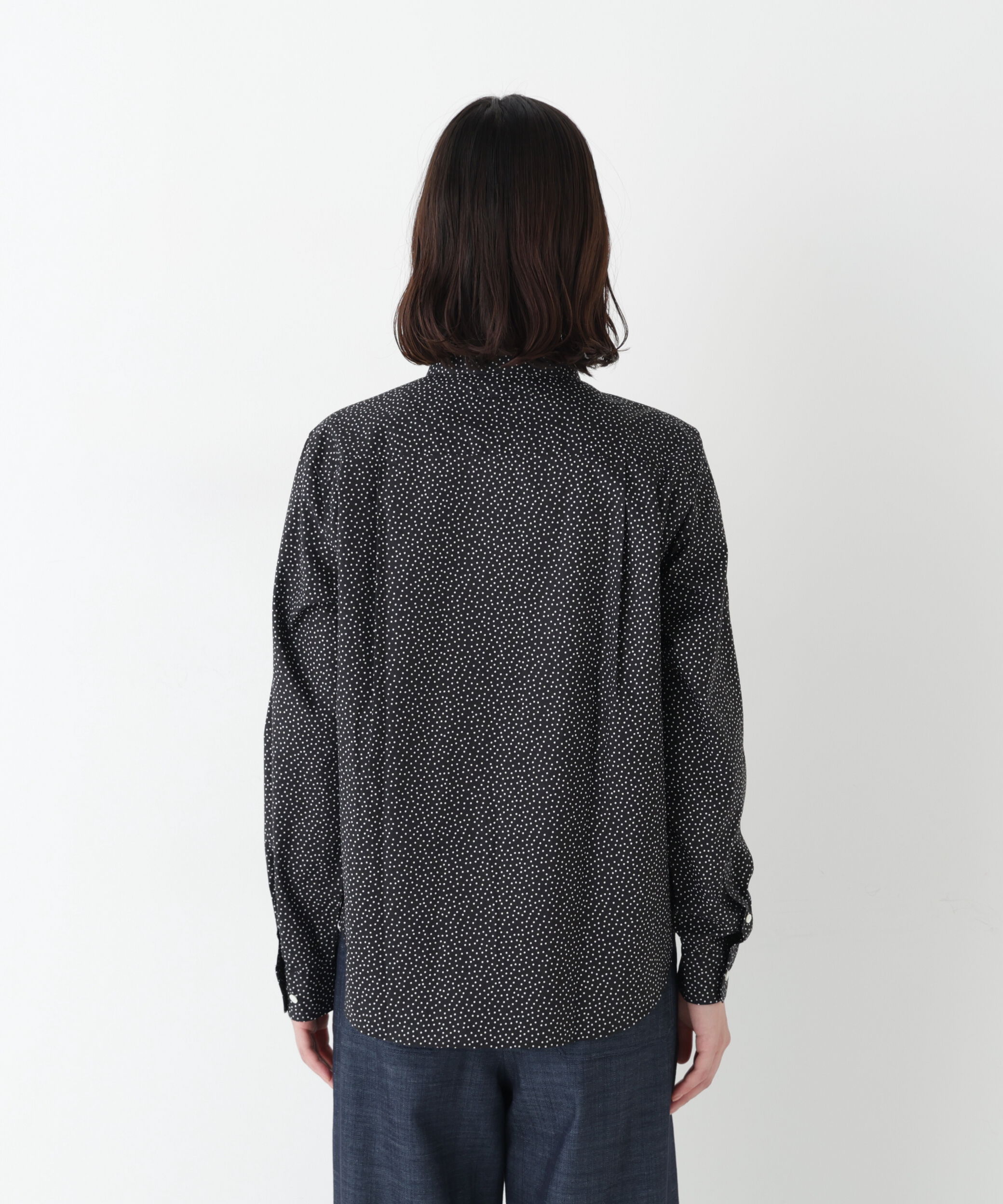  「◆《ウォッシャブル》ドット柄ベーシックシャツ」|シャツ・ブラウス|