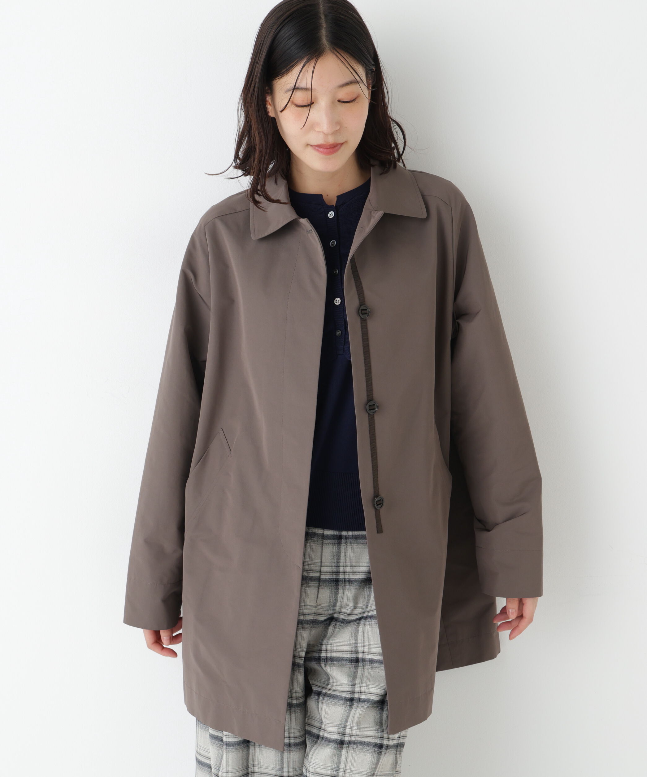  「◆≪弱撥水素材≫弱撥水タフタステンカラーコート」|その他|チャコール1