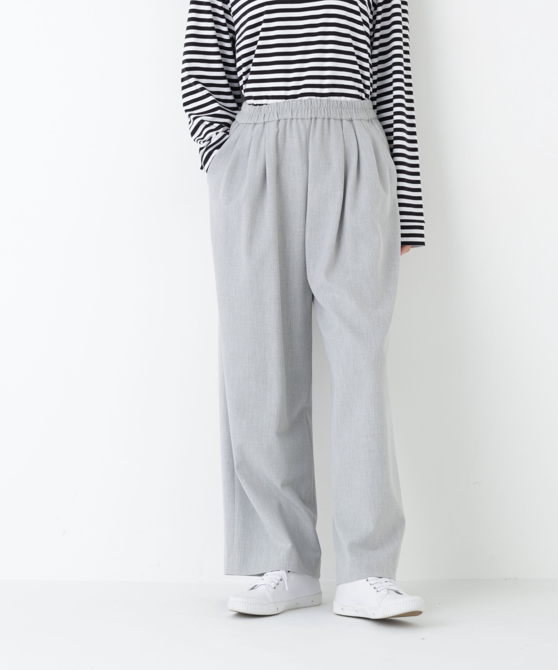  「裏起毛ワイドパンツ」|その他|ライトグレー