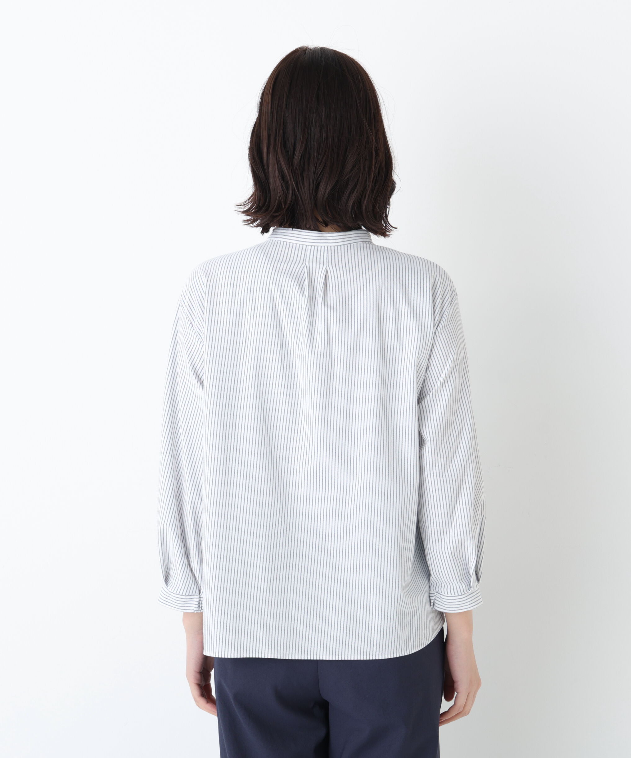  「◆《ウォッシャブル》鹿の子ジャージーバンドカラープルオーバー」|Tシャツ・カットソー|