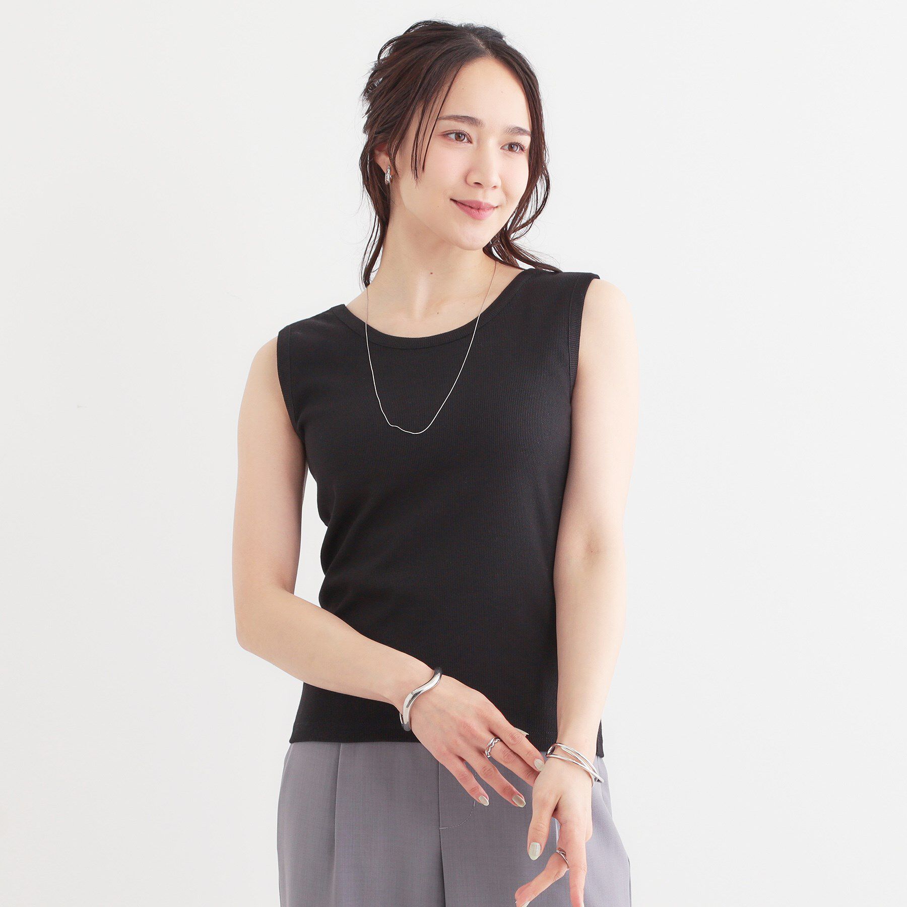 SHOO･LA･RUE「【S-LL】2WAYネック リブタンクトップ」|キャミソール|