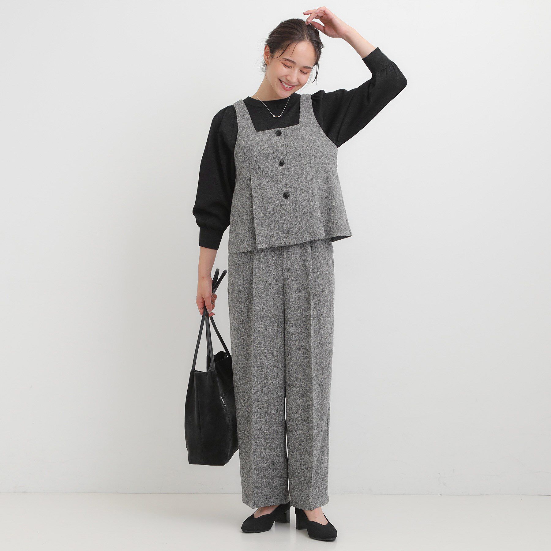 SHOO･LA･RUE「【2点セット】着るだけで決まる クラシカルなツイード調セットアップ」|スーツ|